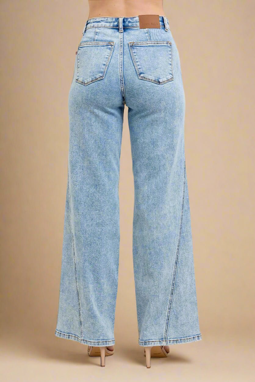 Judy Blue - Acid Wash High Rise Wide Leg Jeans