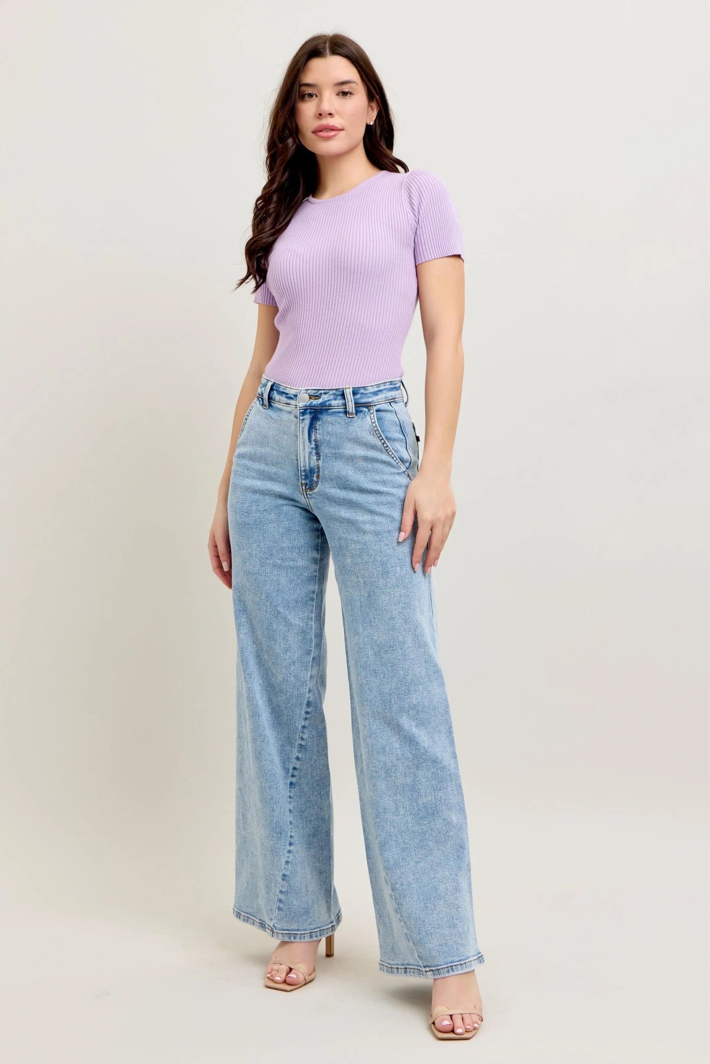 Judy Blue - Acid Wash High Rise Wide Leg Jeans