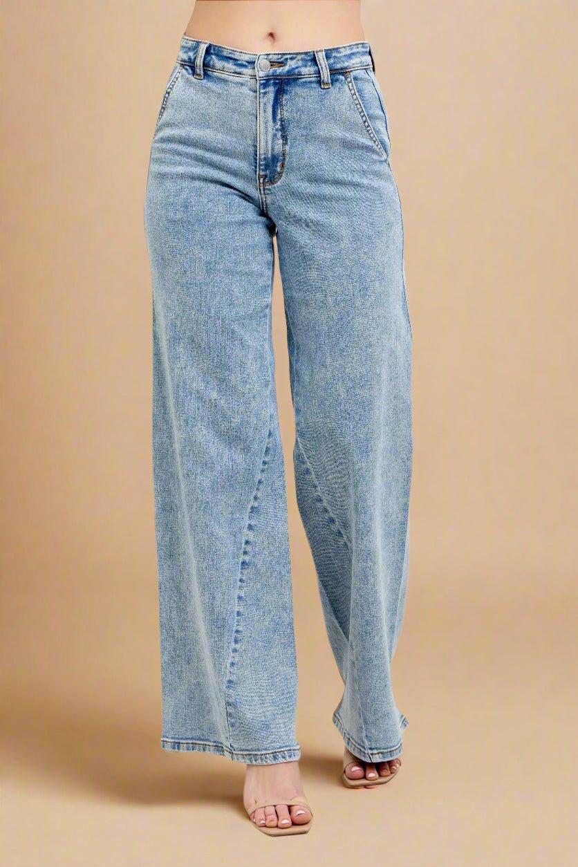 Judy Blue - Acid Wash High Rise Wide Leg Jeans