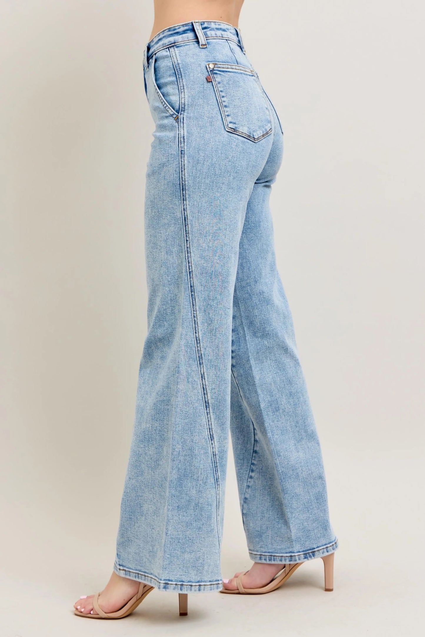 Judy Blue - Acid Wash High Rise Wide Leg Jeans