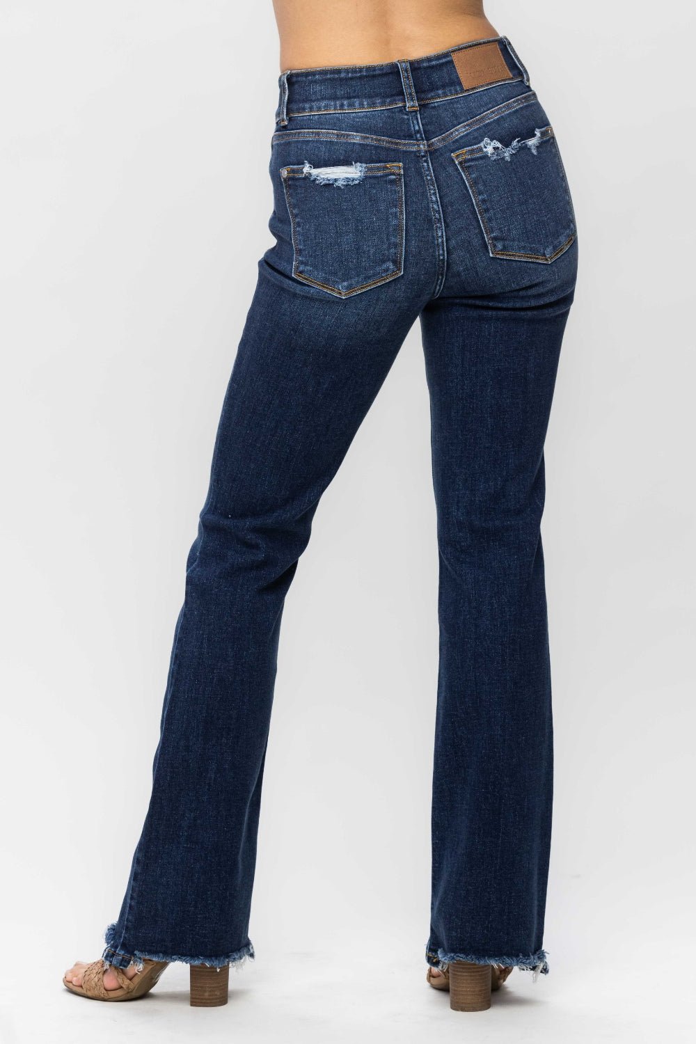 Judy Blue - Dark Wash Frayed Hem Bootcut Jeans