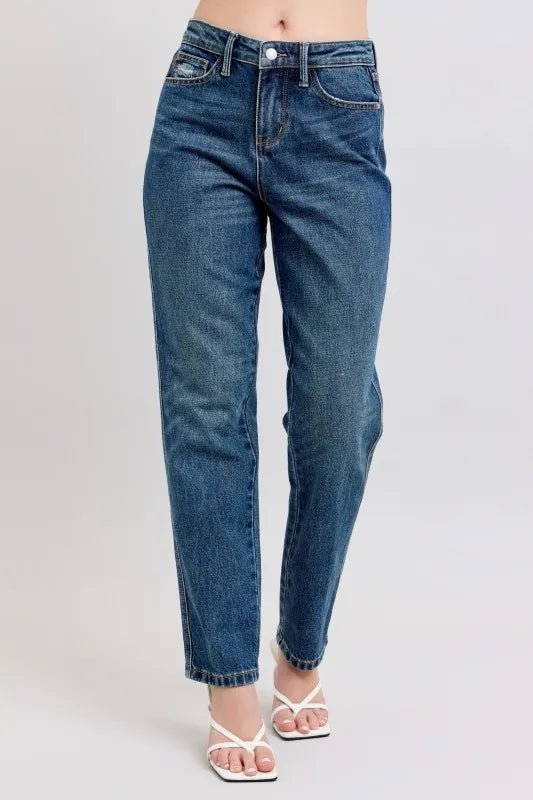 Judy Blue - Dark Wash High Rise Straight Leg Jeans
