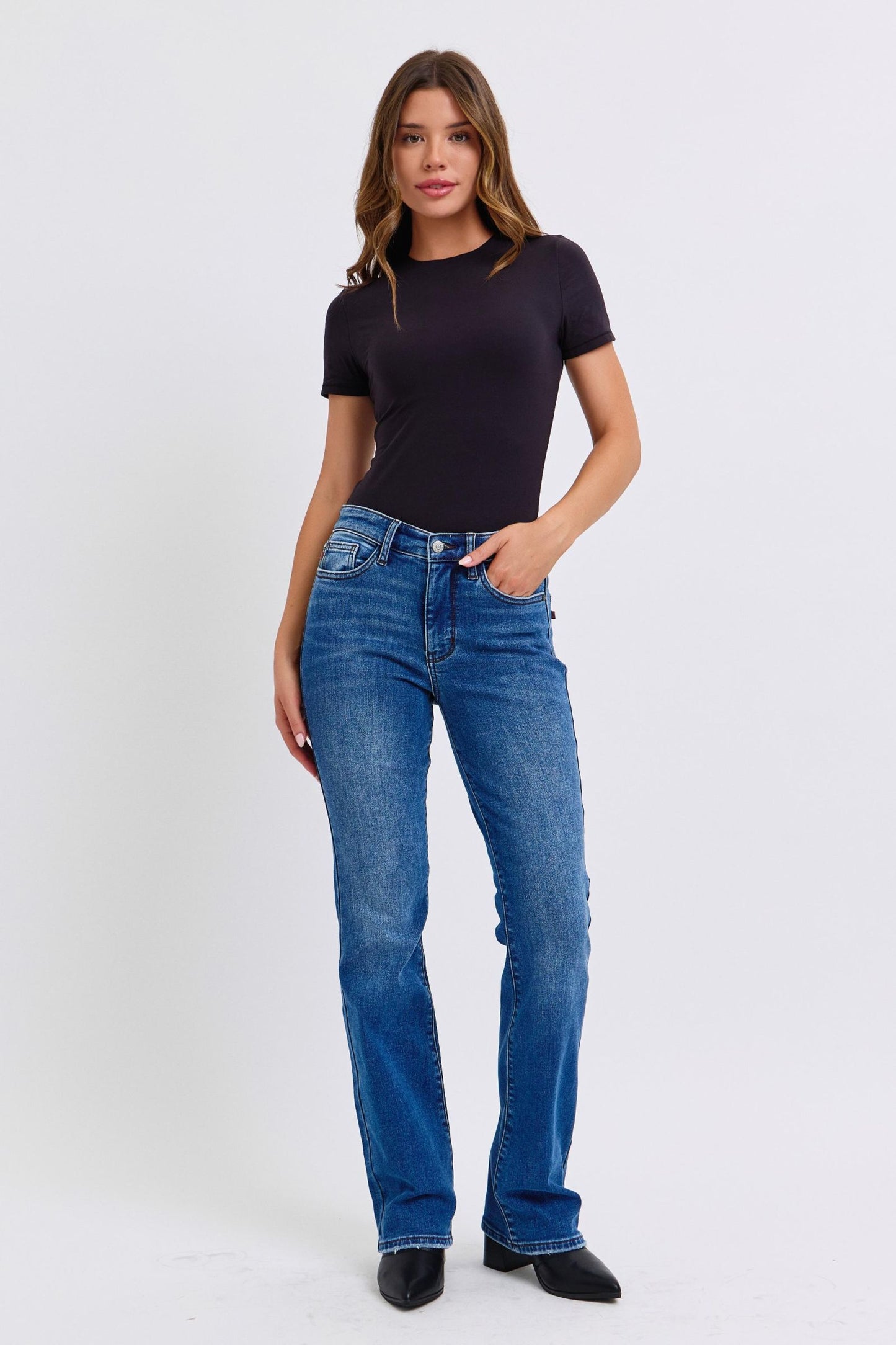 Judy Blue - Dark Wash Mid Rise Bootcut Jeans