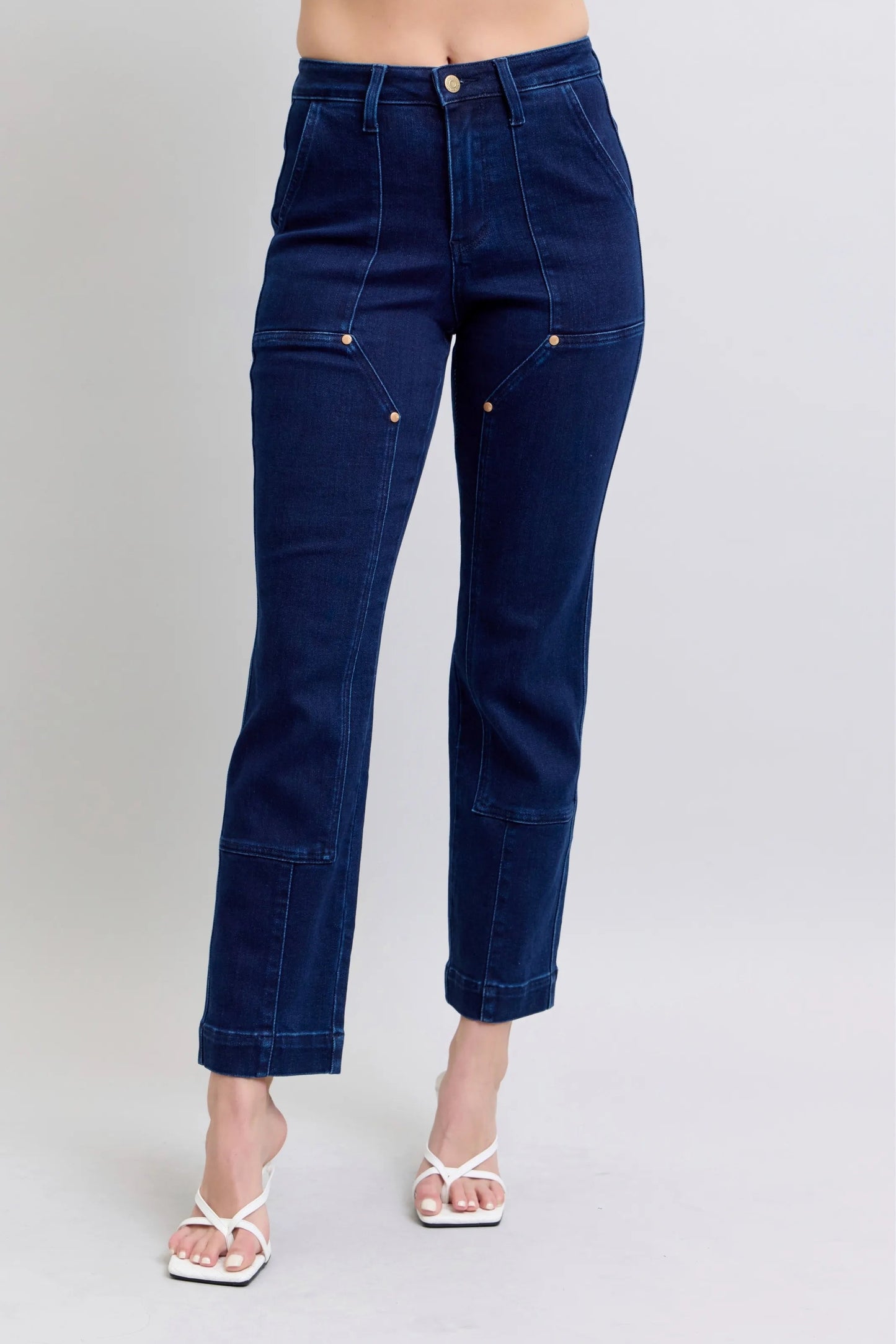 Judy Blue - Dark Wash Straight Leg Utility Jeans