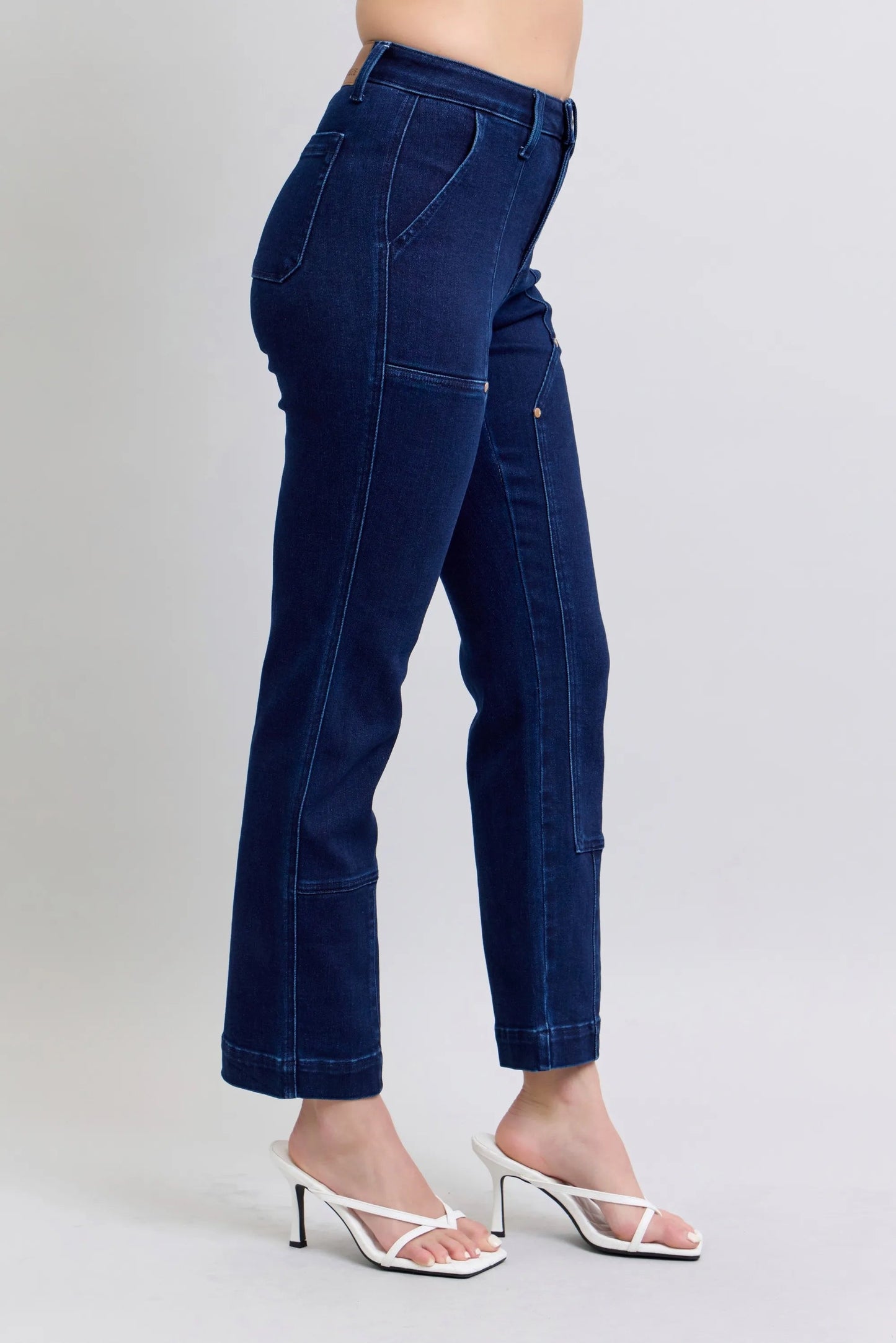 Judy Blue - Dark Wash Straight Leg Utility Jeans