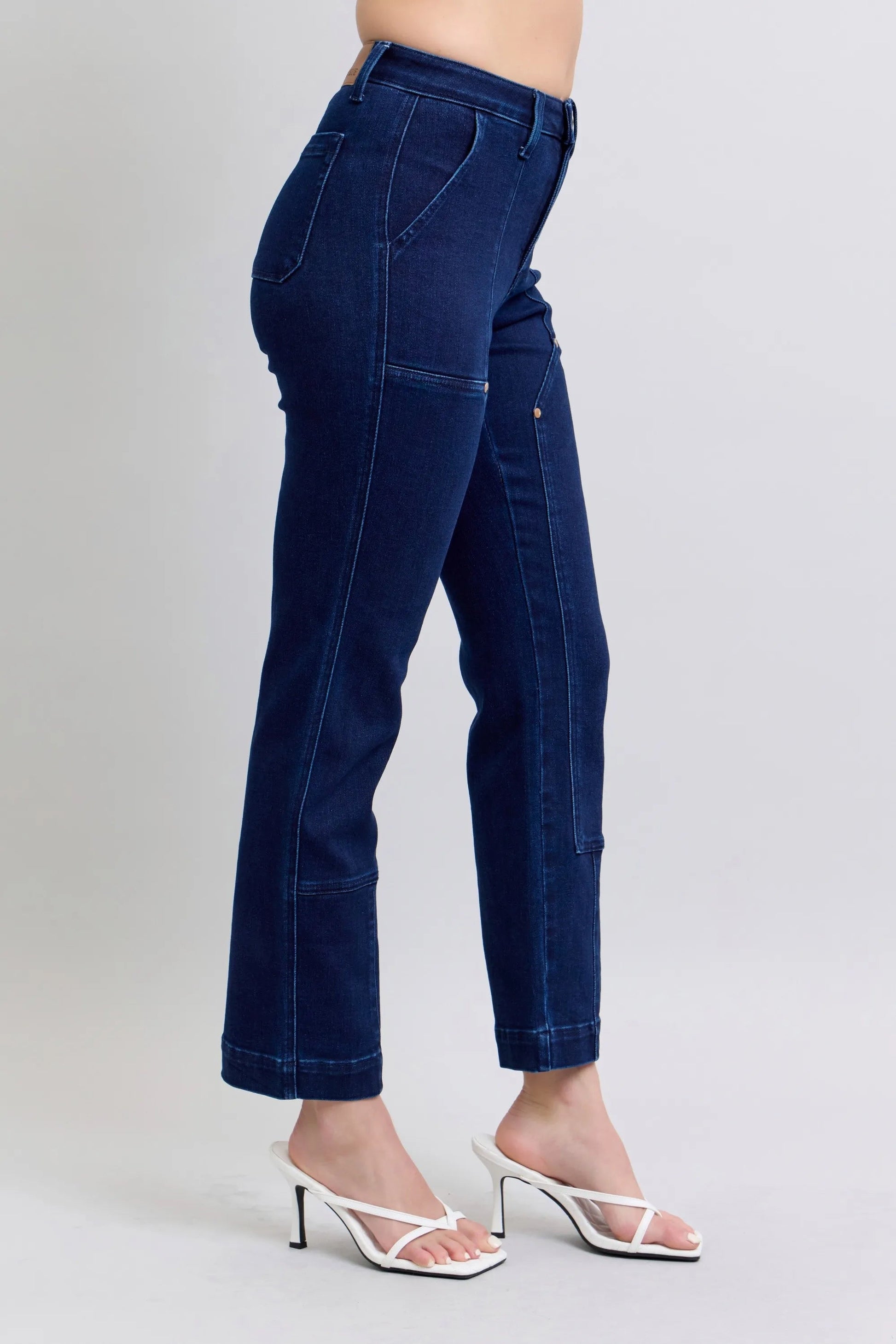 Judy Blue - Dark Wash Straight Leg Utility Jeans