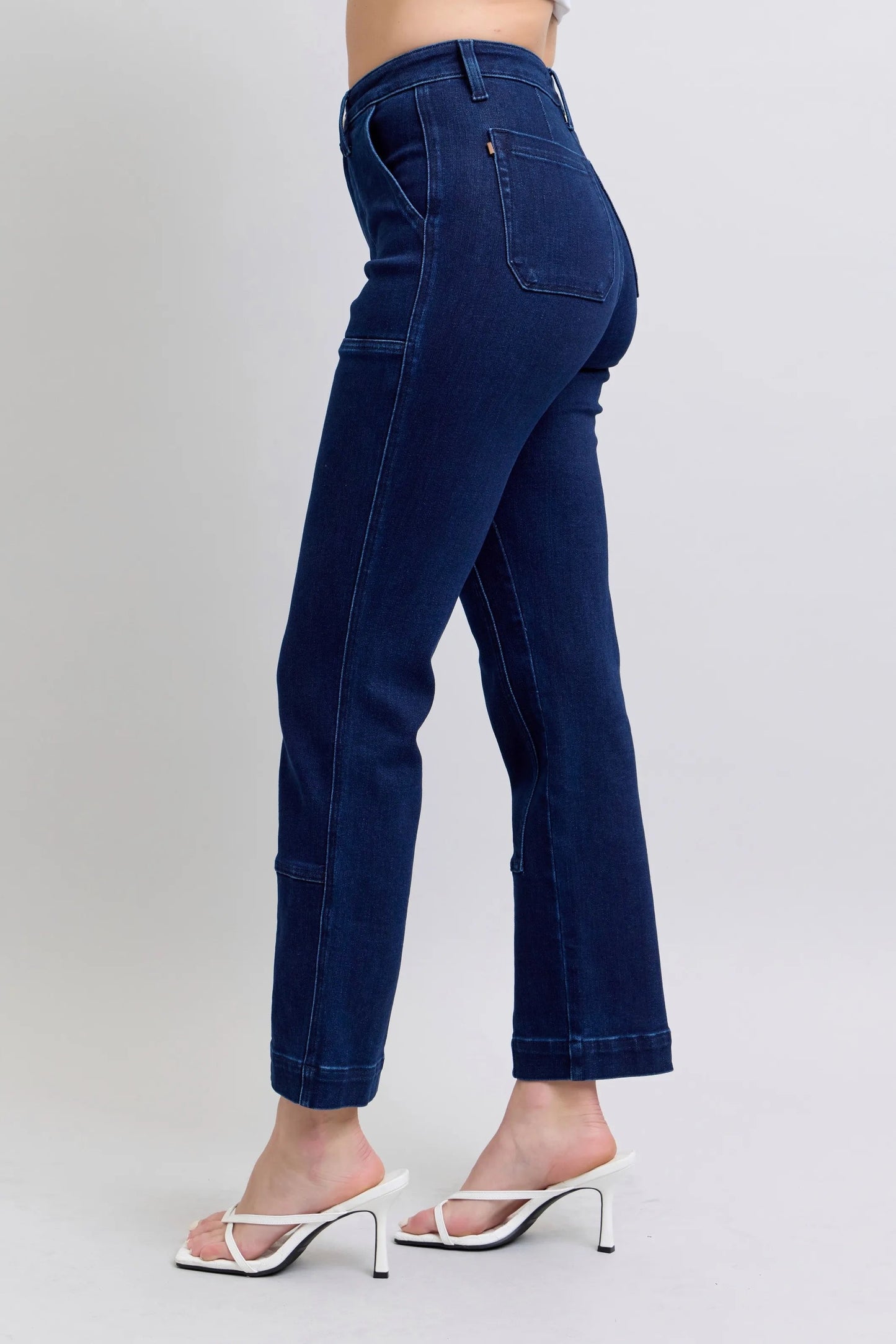Judy Blue - Dark Wash Straight Leg Utility Jeans