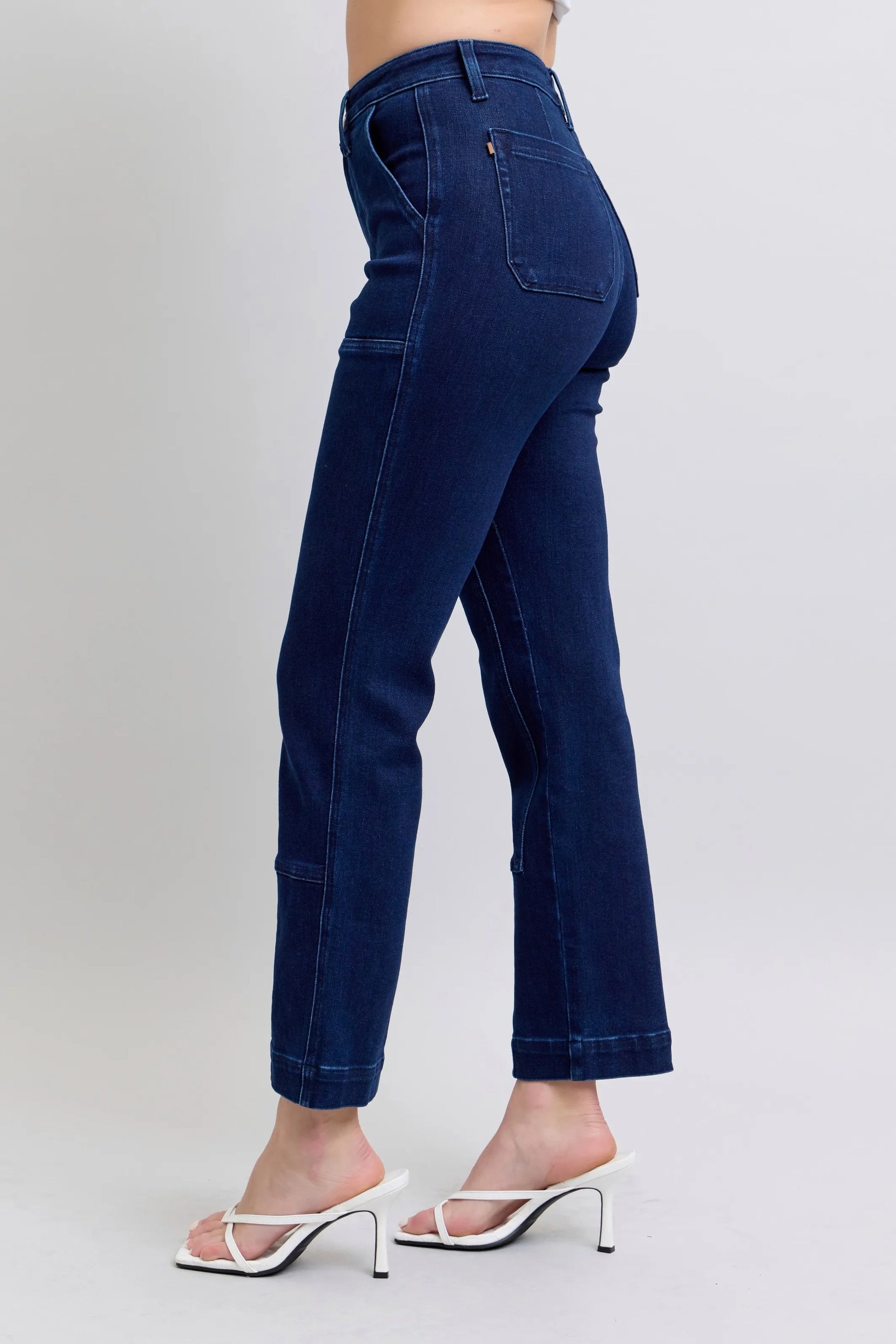 Judy Blue - Dark Wash Straight Leg Utility Jeans