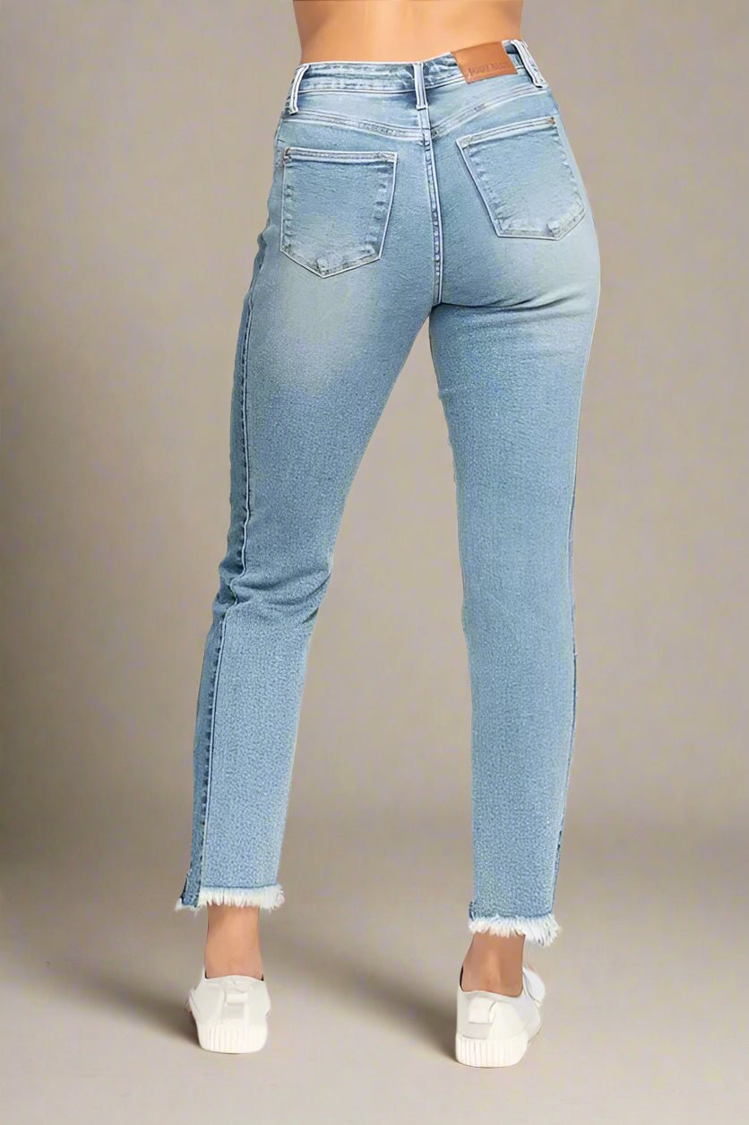 Judy Blue - High Rise Color Block Straight Jeans – Light Wash Combo