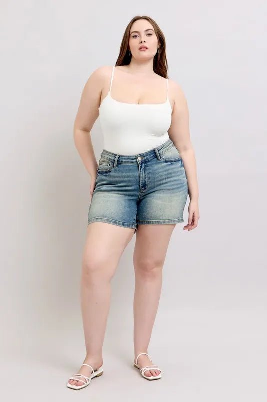 Judy Blue - High Rise Stretch Denim Shorts – Light Vintage Wash