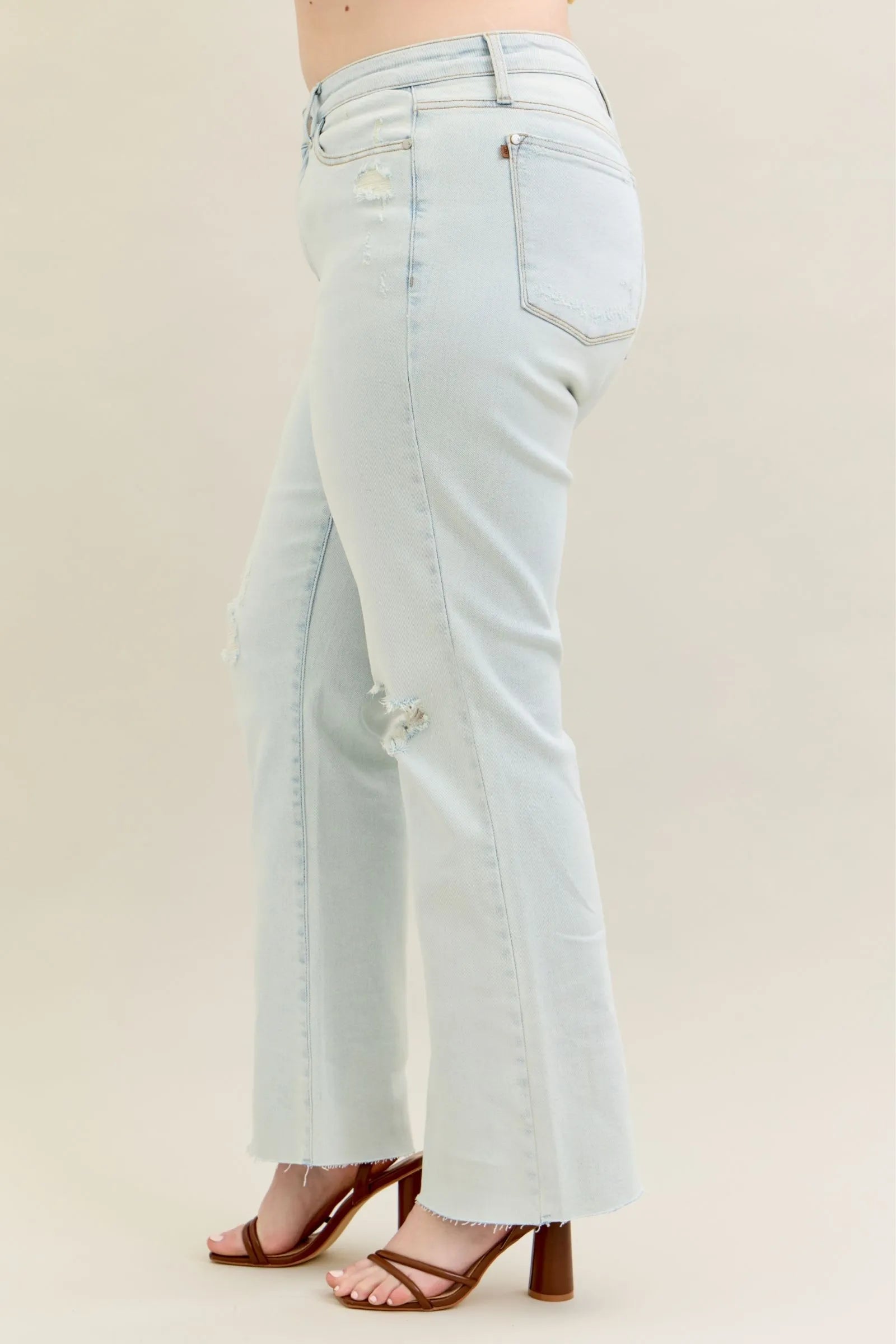Judy Blue - Light Wash High Rise Distressed Bootcut Jeans