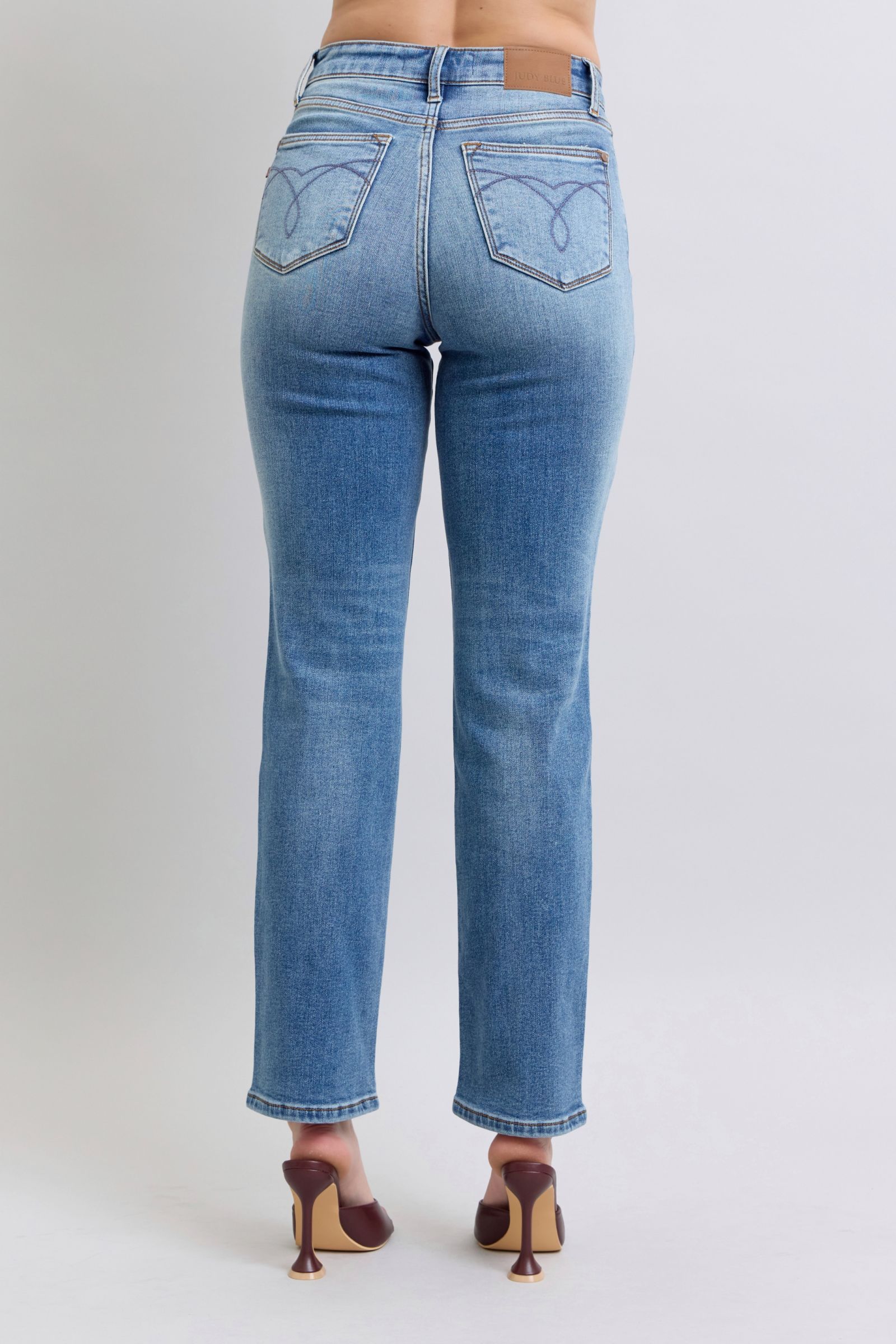 Judy Blue - Medium Wash Fleece Lined Straight Leg Jeans