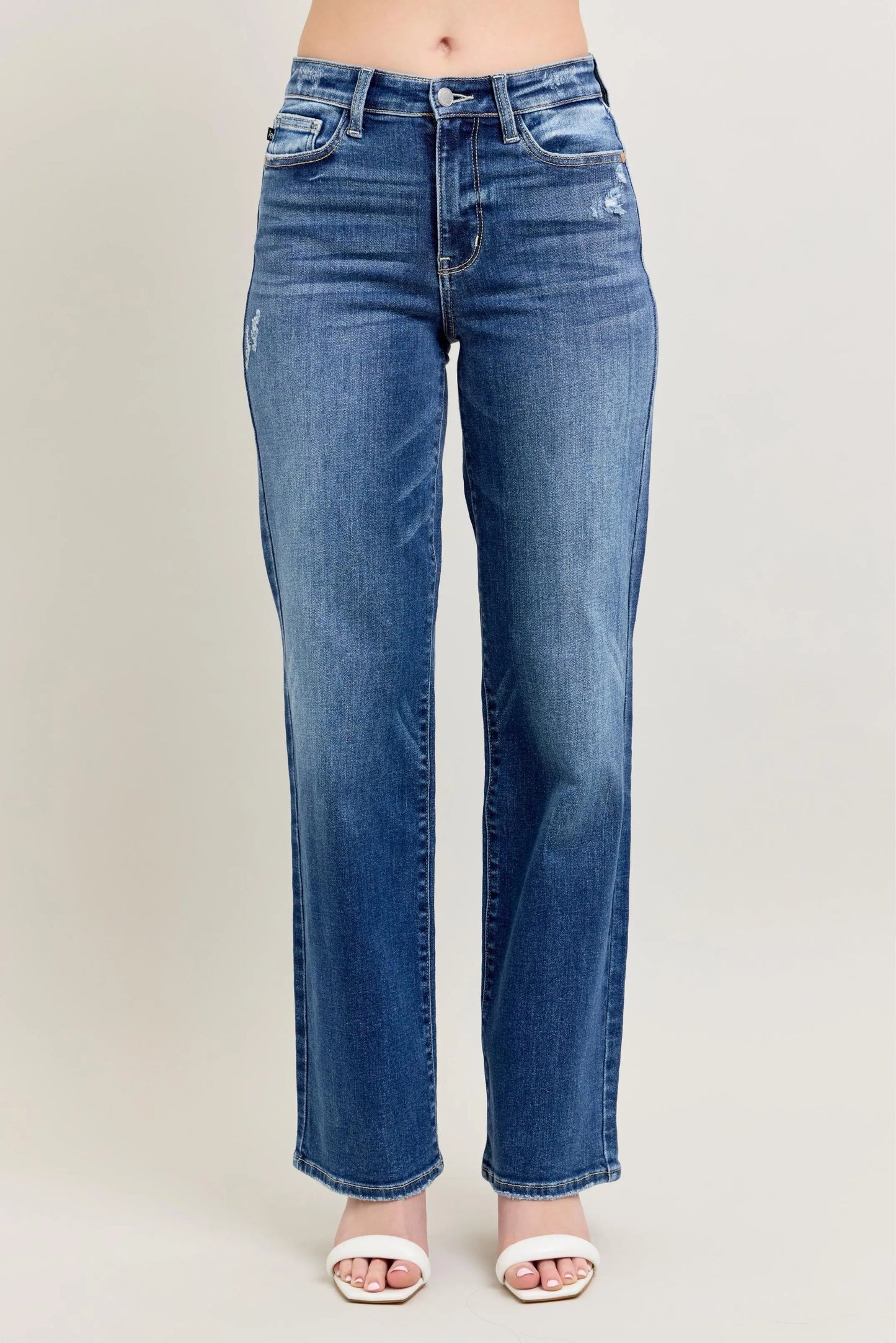 Judy Blue - Medium Wash High Rise Wide Leg Jeans