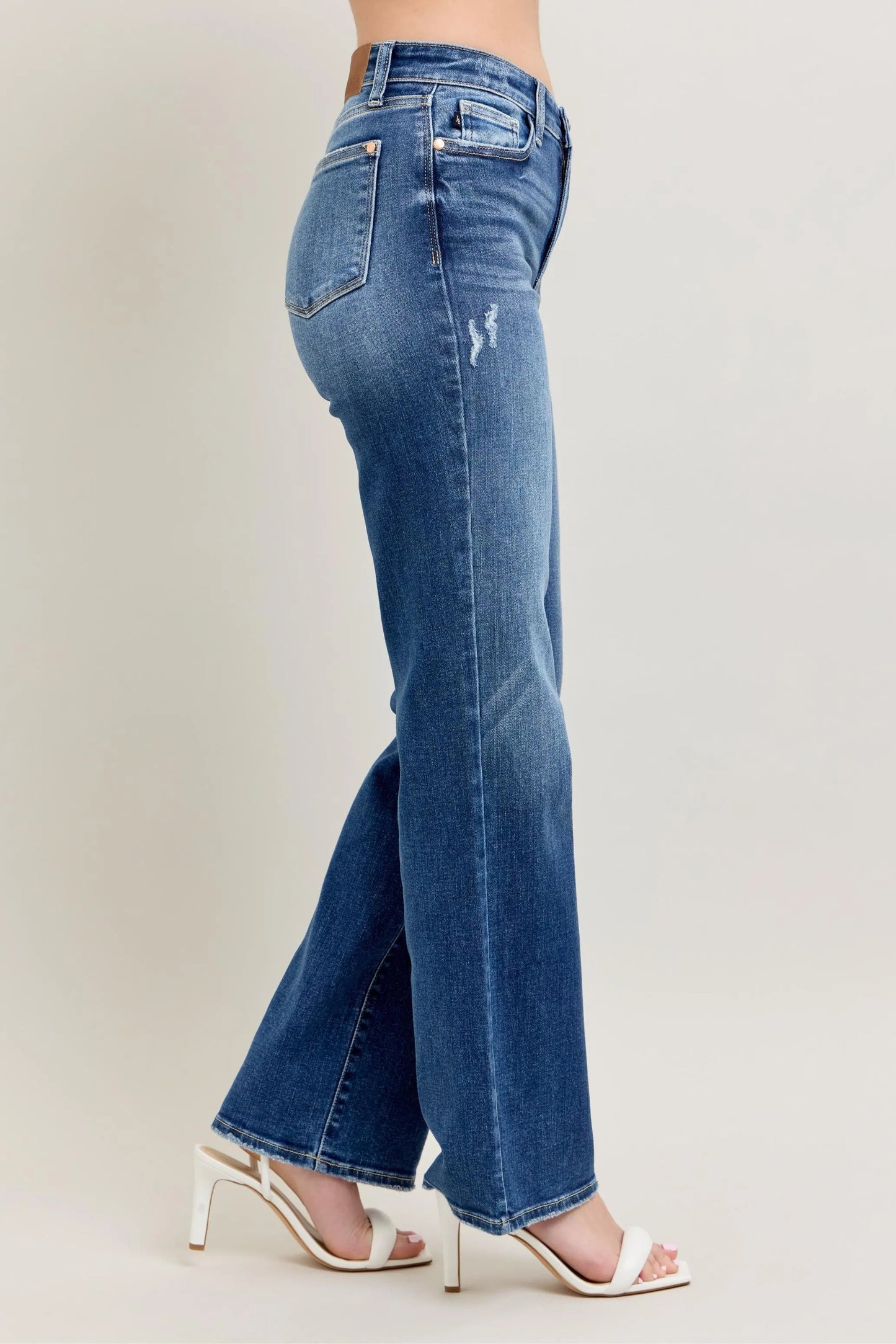 Judy Blue - Medium Wash High Rise Wide Leg Jeans
