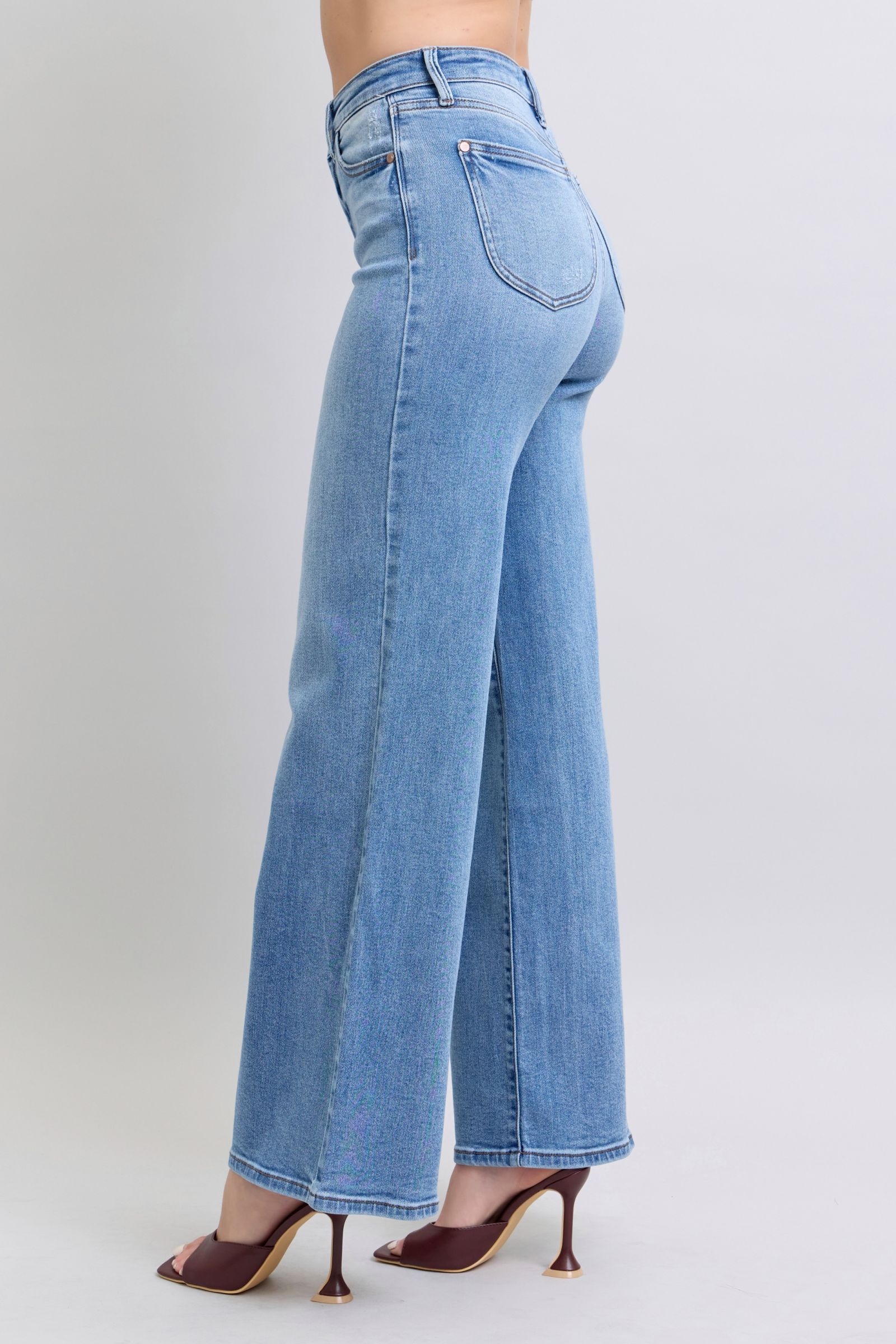 Judy Blue - Medium Wash High Waist Wide Leg Jeans