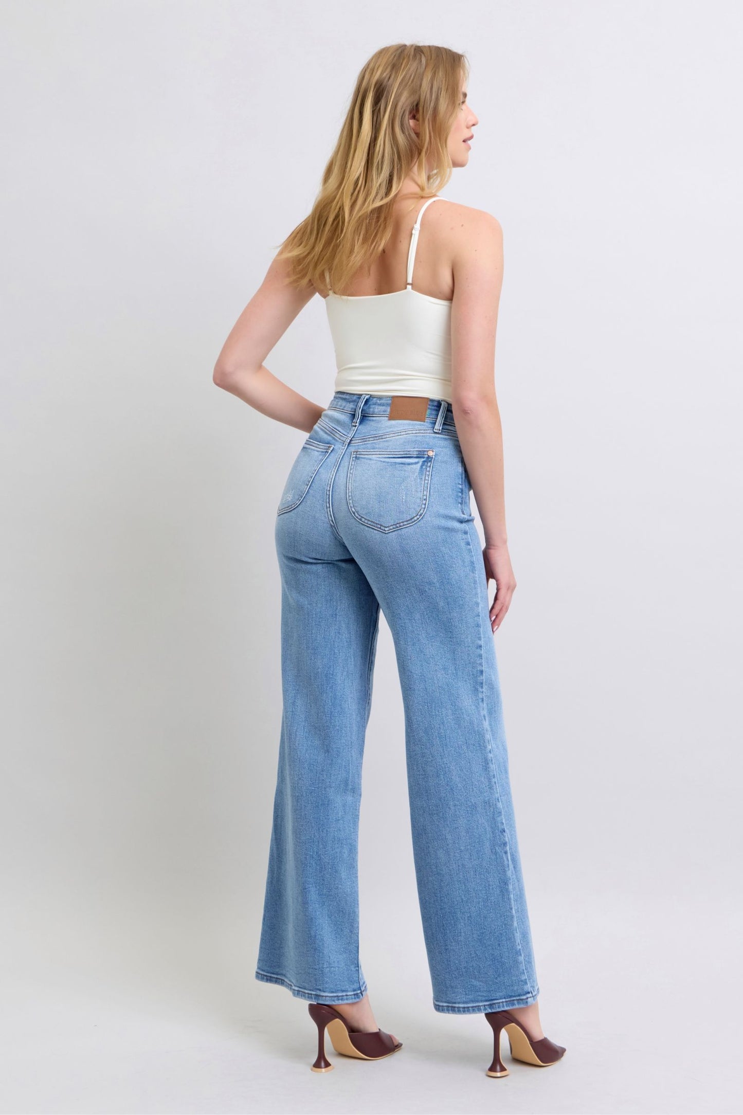 Judy Blue - Medium Wash High Waist Wide Leg Jeans