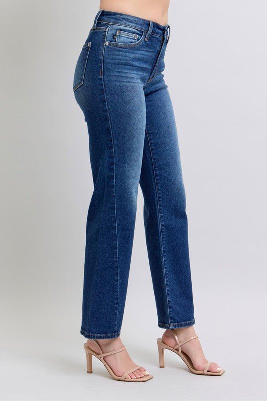 Judy Blue - Medium Wash Side Seam Detail Straight Leg Jeans