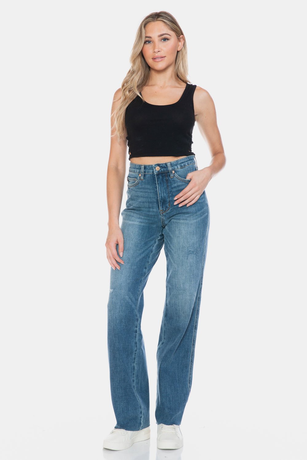 Judy Blue - Medium Wash Tummy Control Straight Leg Jeans