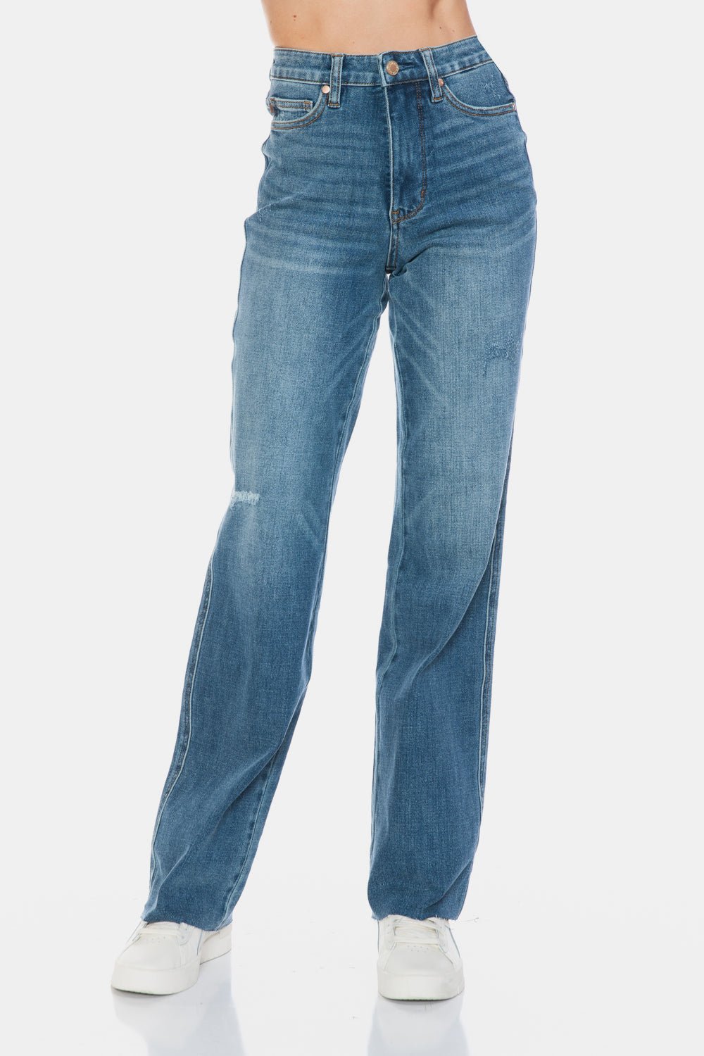 Judy Blue - Medium Wash Tummy Control Straight Leg Jeans