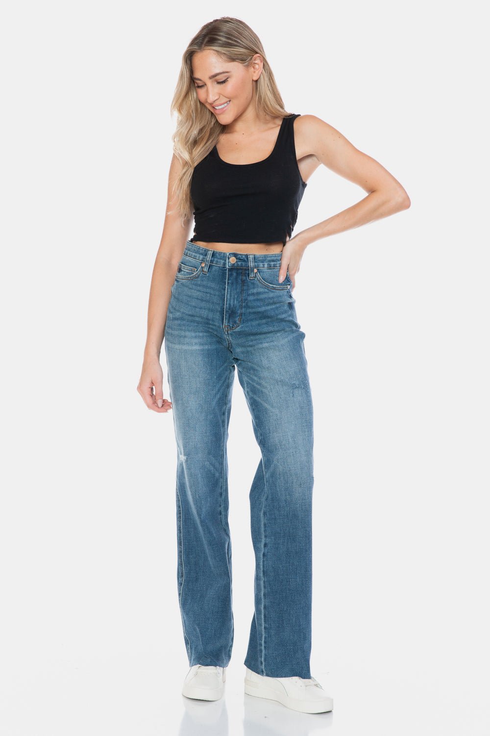 Judy Blue - Medium Wash Tummy Control Straight Leg Jeans