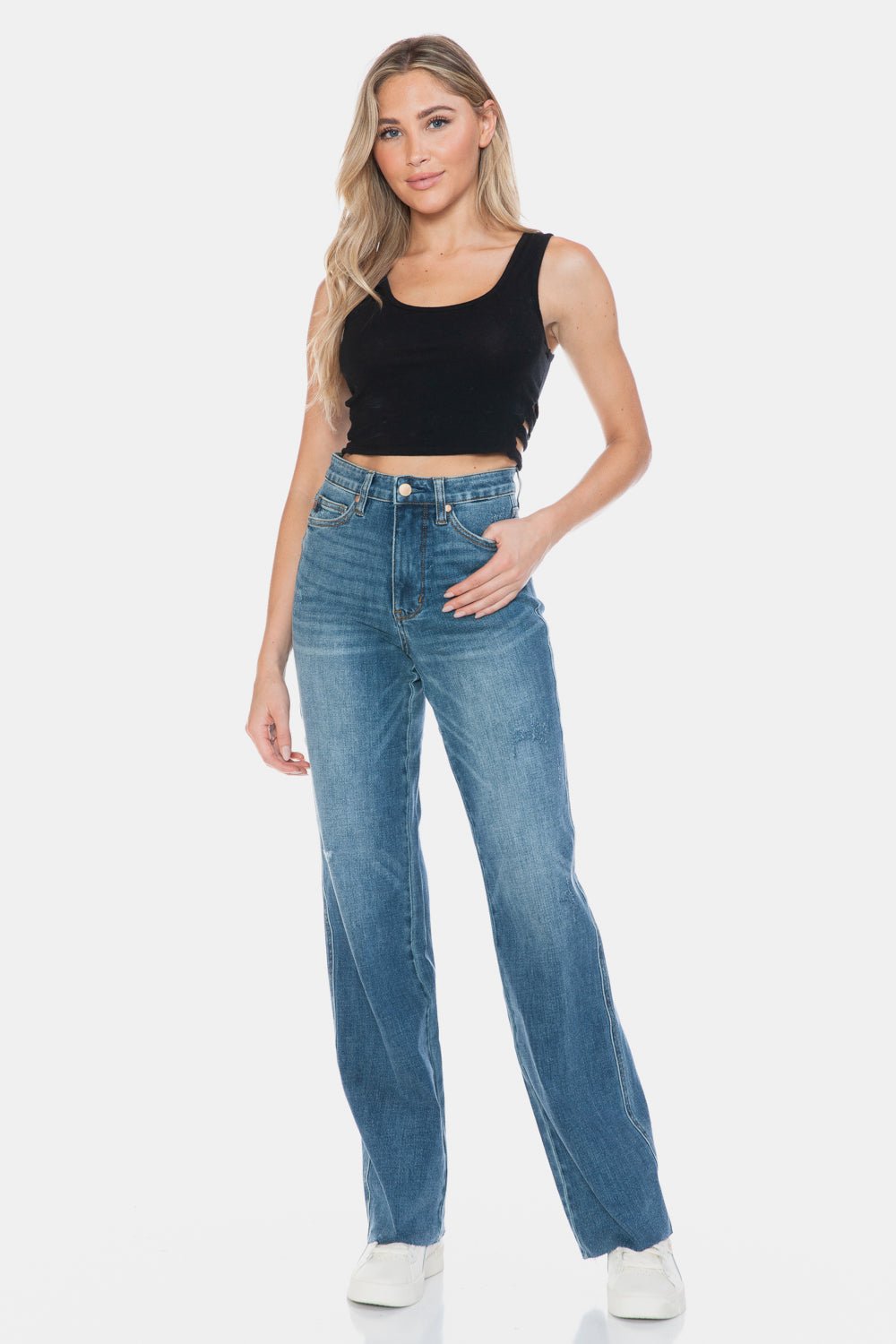 Judy Blue - Medium Wash Tummy Control Straight Leg Jeans