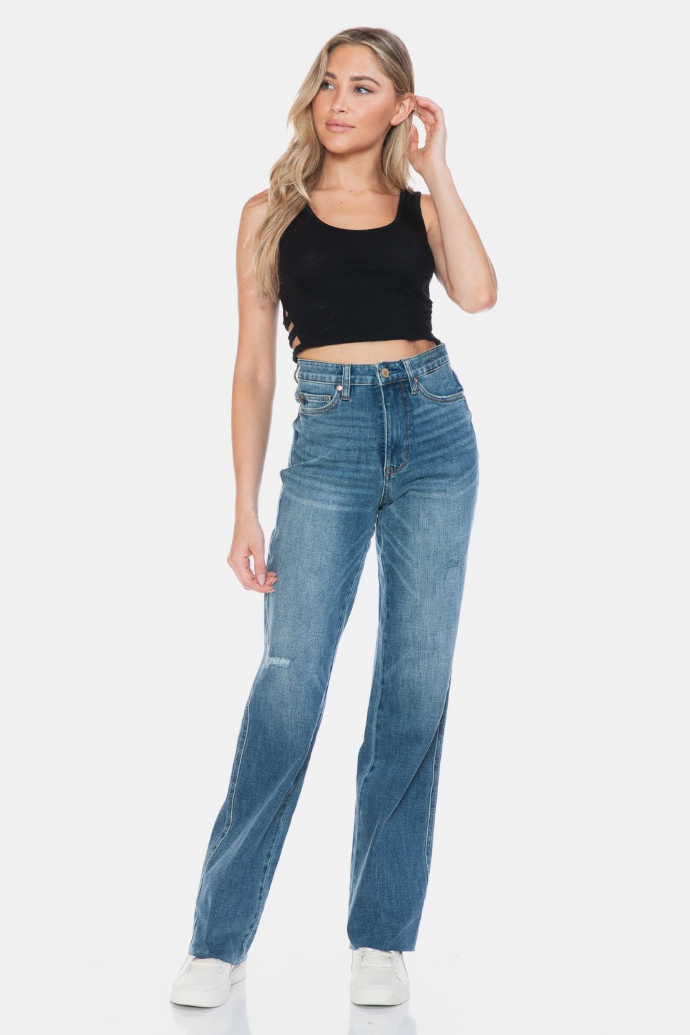 Judy Blue - Medium Wash Tummy Control Straight Leg Jeans