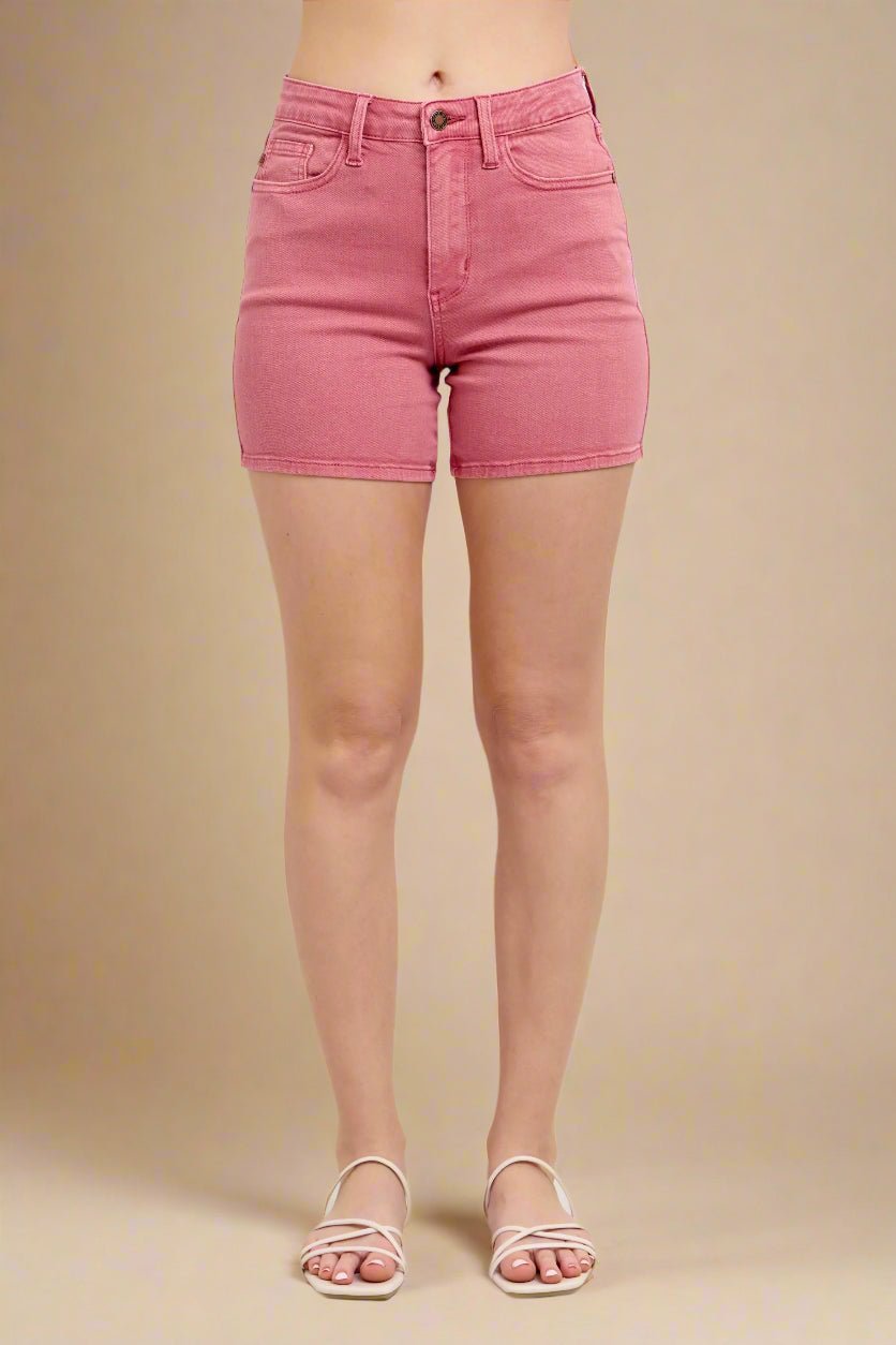 Judy Blue - Rose Pink High Waisted Denim Shorts