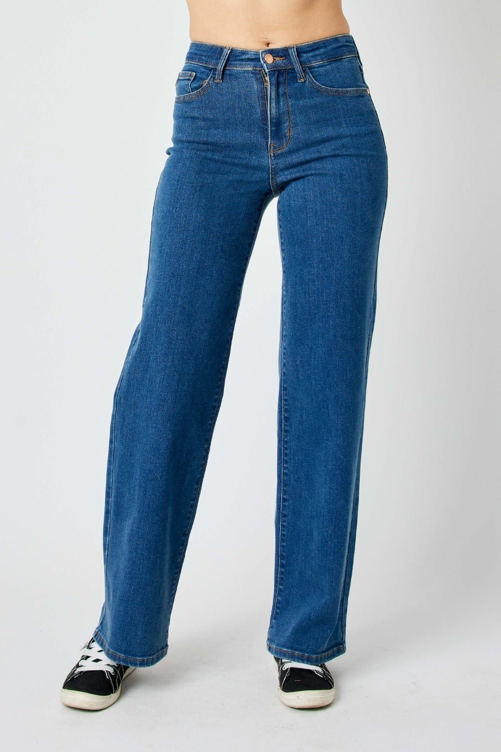 Judy BlueMedium Wash High Rise Straight Jeans