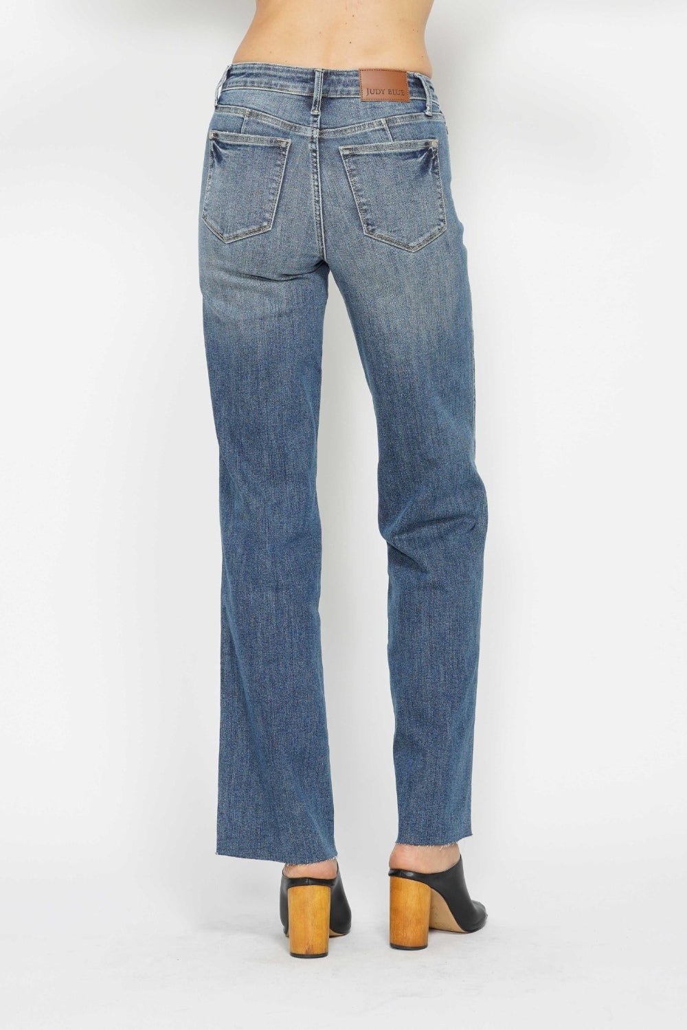 Judy BlueMedium Wash Tummy Control Straight Leg Jeans