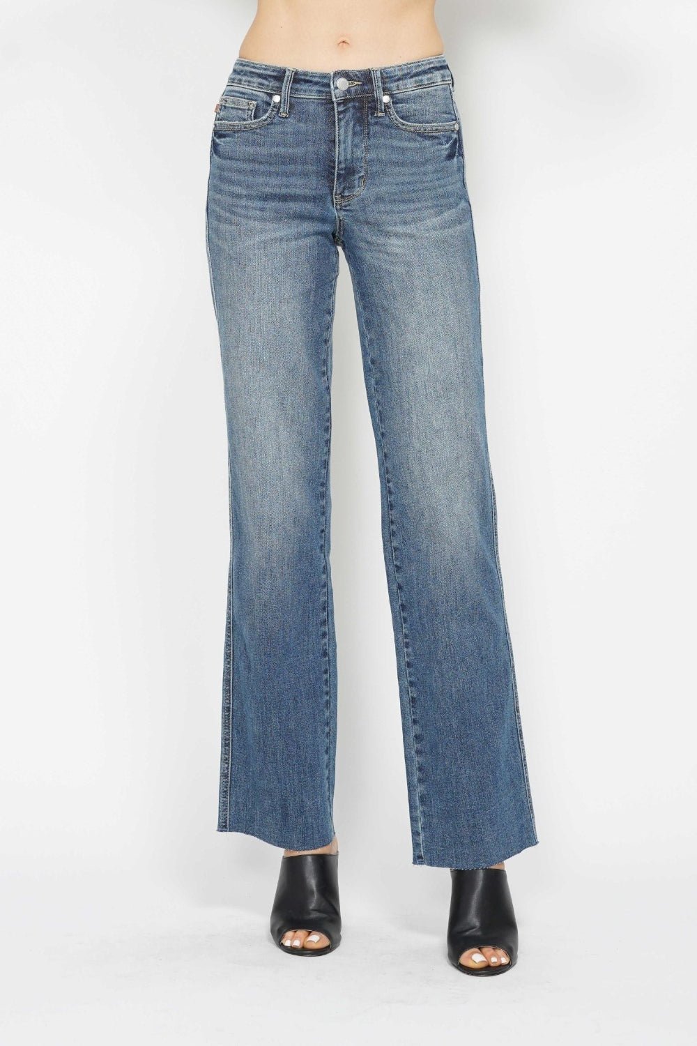 Judy BlueMedium Wash Tummy Control Straight Leg Jeans