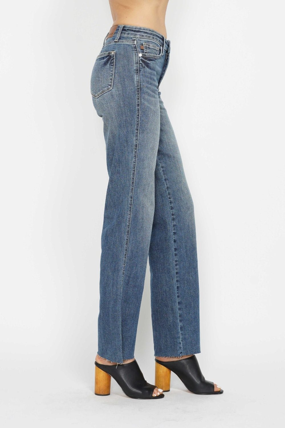 Judy BlueMedium Wash Tummy Control Straight Leg Jeans