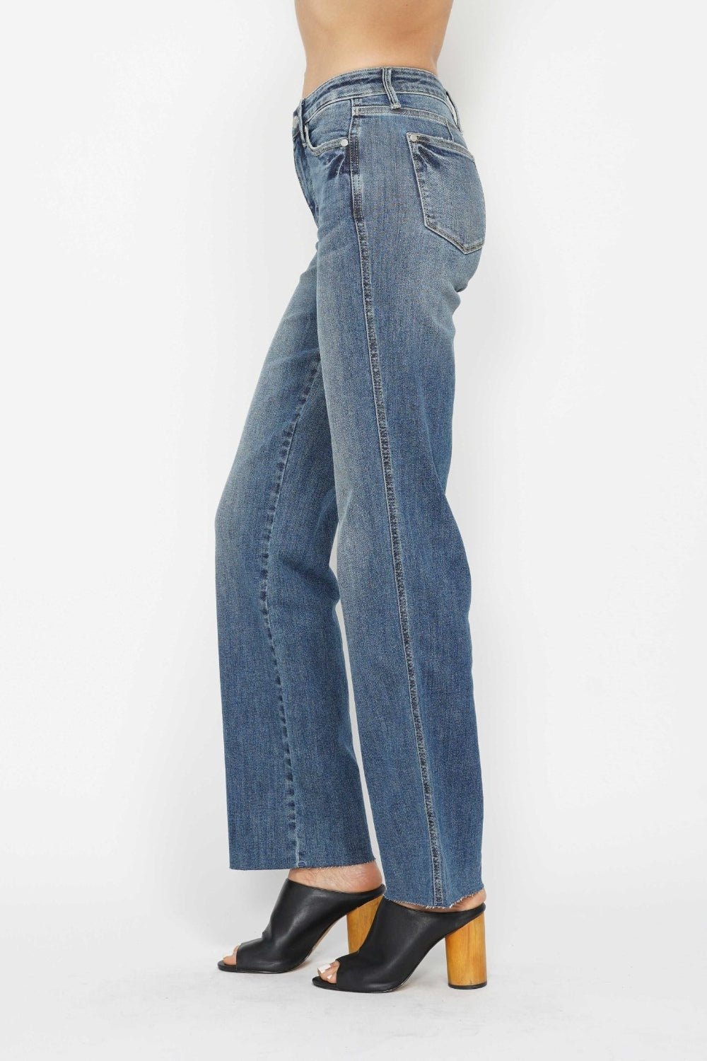 Judy BlueMedium Wash Tummy Control Straight Leg Jeans