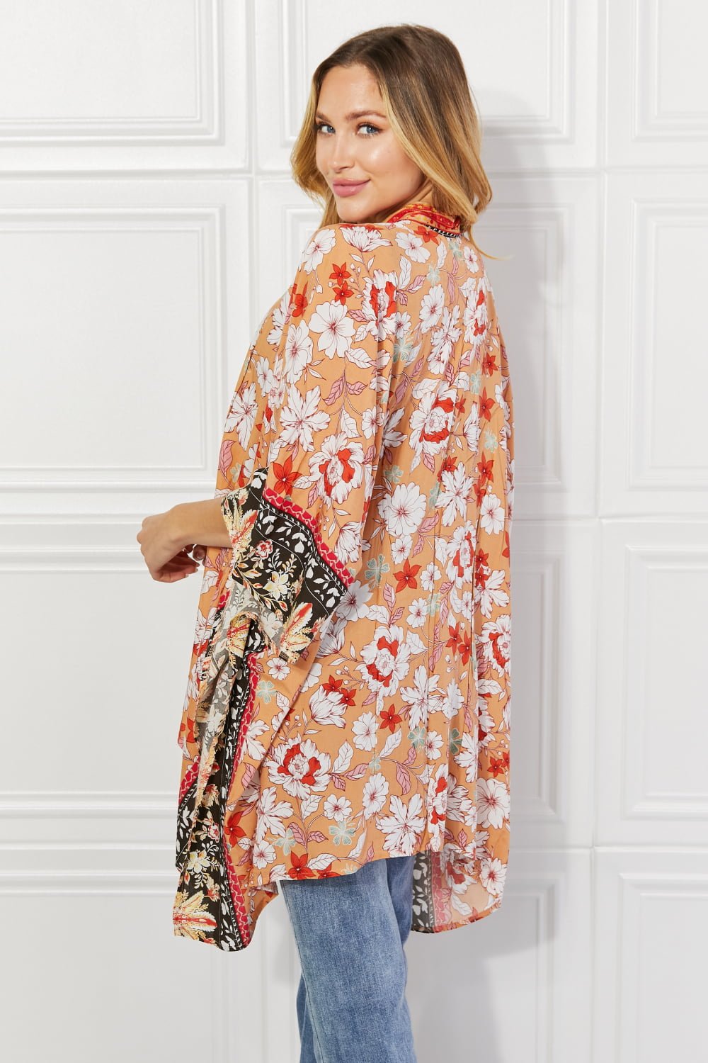 Justin Taylor - Cover - Up Kimono in Floral Peach