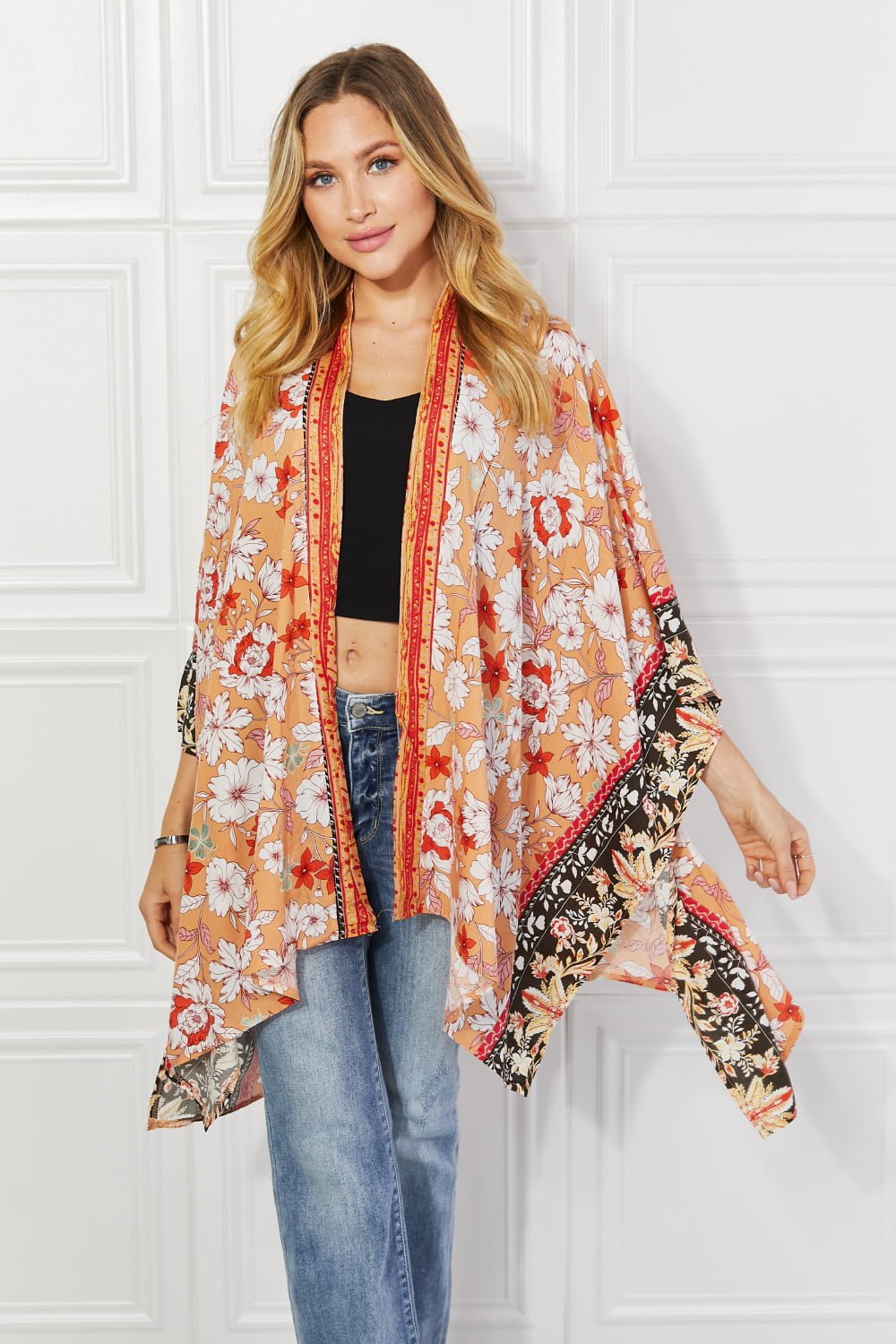 Justin Taylor - Cover - Up Kimono in Floral Peach