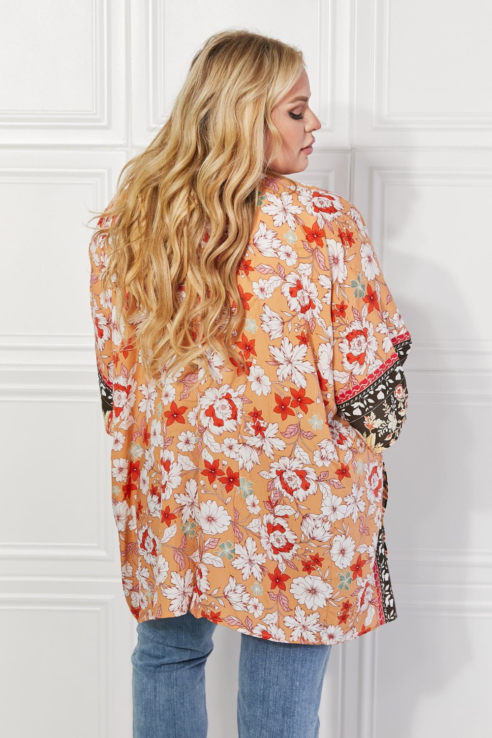 Justin Taylor - Cover - Up Kimono in Floral Peach