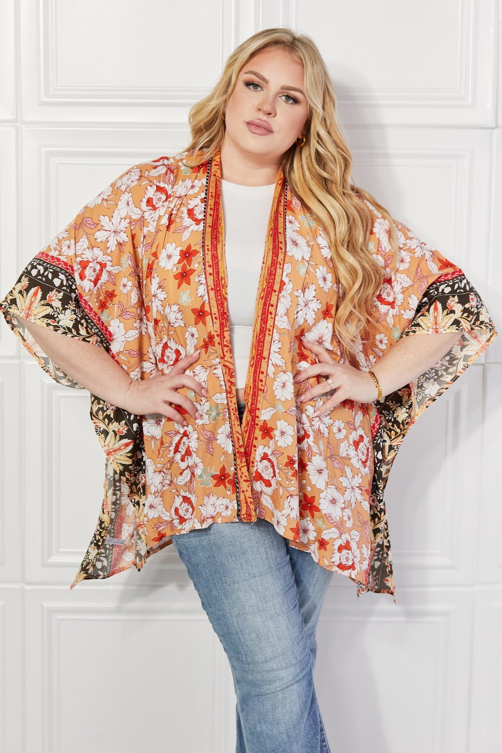 Justin Taylor - Cover - Up Kimono in Floral Peach