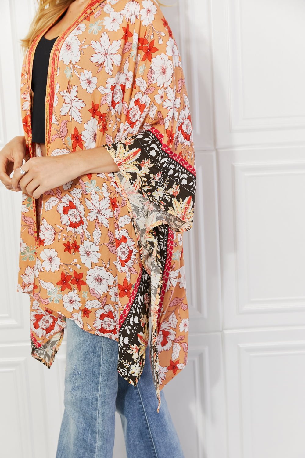 Justin Taylor - Cover - Up Kimono in Floral Peach