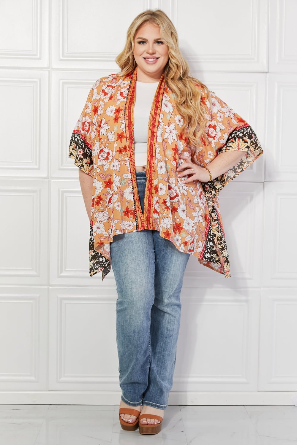 Justin Taylor - Cover - Up Kimono in Floral Peach