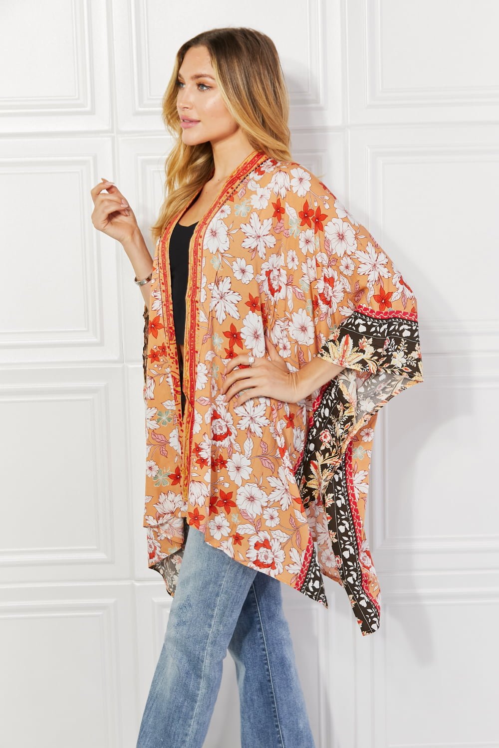 Justin Taylor - Cover - Up Kimono in Floral Peach