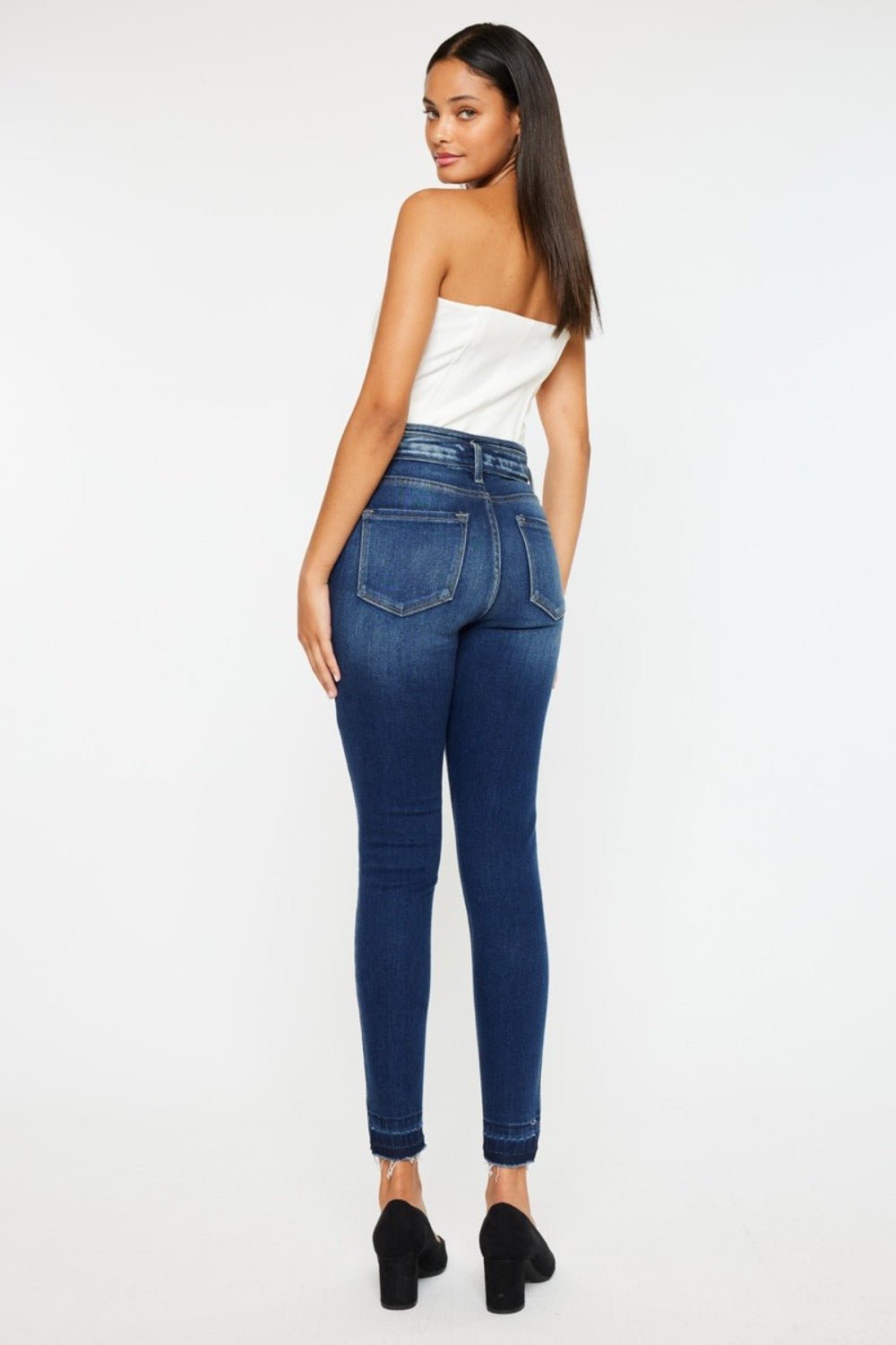 Kancan - Dark Wash High Rise Ankle Skinny Jeans