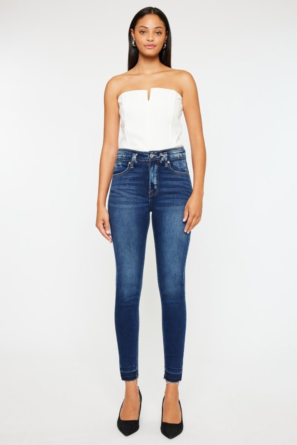 Kancan - Dark Wash High Rise Ankle Skinny Jeans