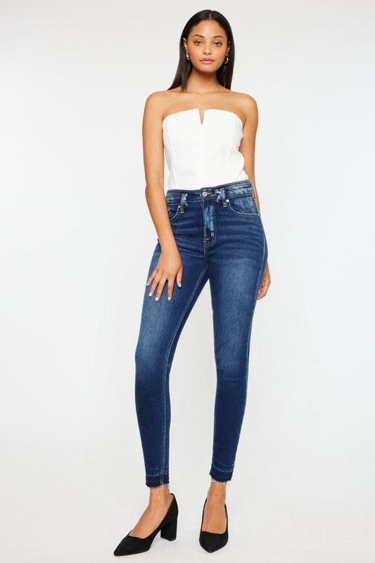 Kancan - Dark Wash High Rise Ankle Skinny Jeans