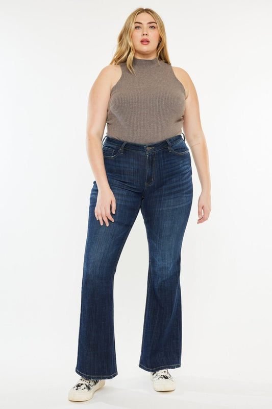 Kancan - Dark Wash Mid Rise Flare Jeans