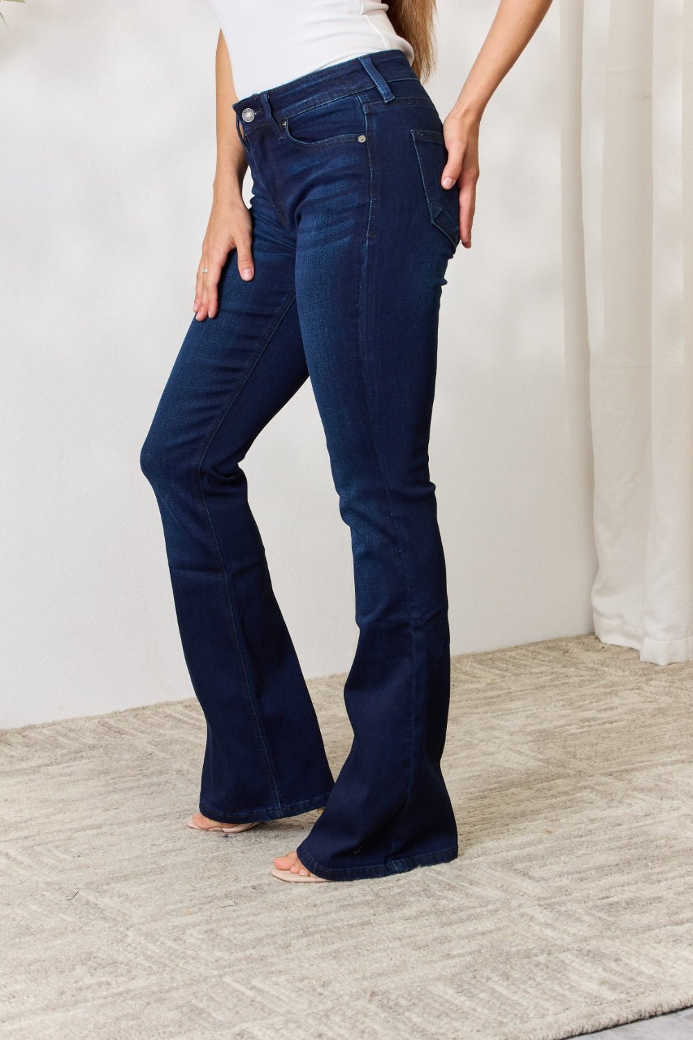 Kancan - Dark Wash Mid Rise Flare Jeans