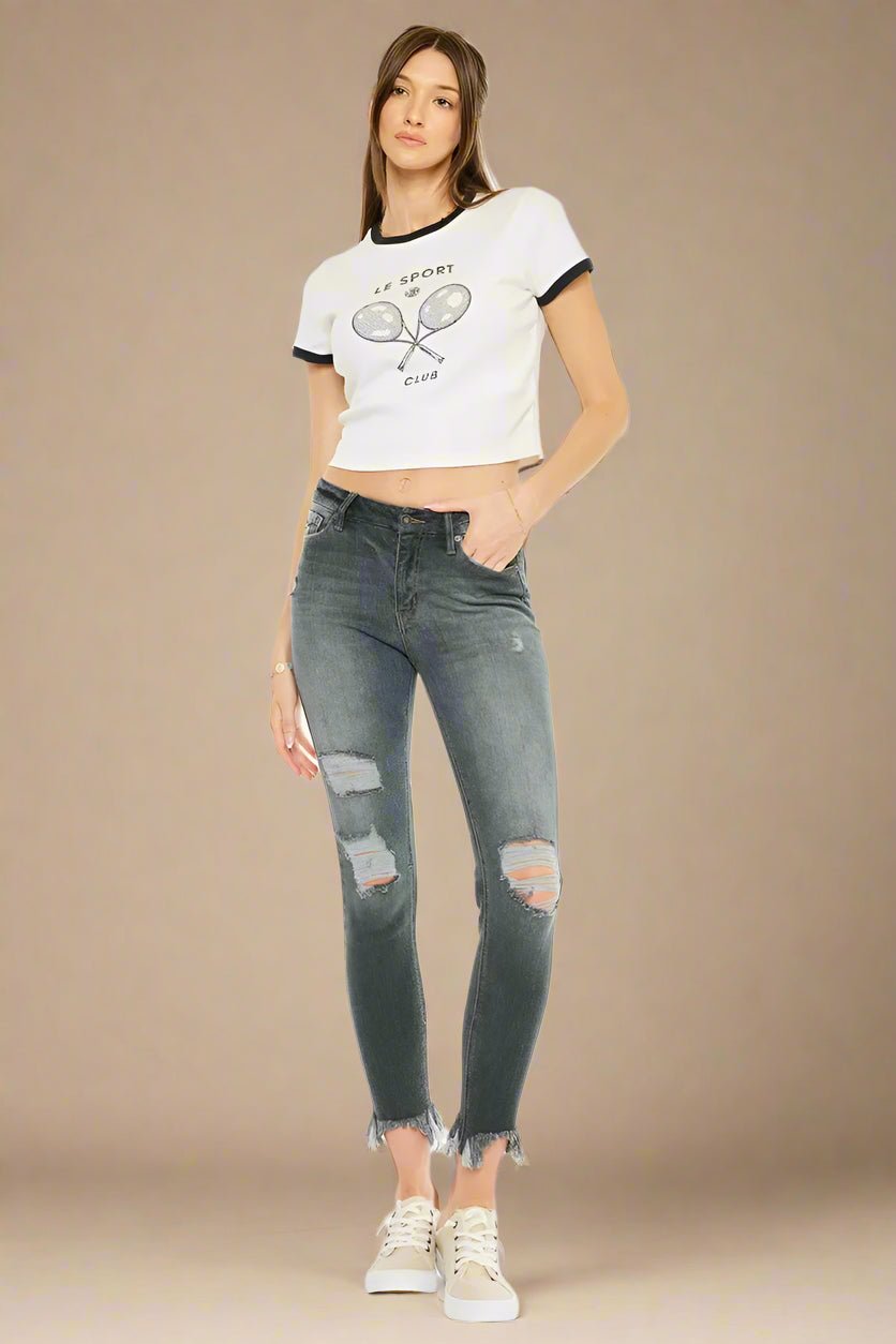 Kancan - Distressed Skinny Jeans – Black Wash