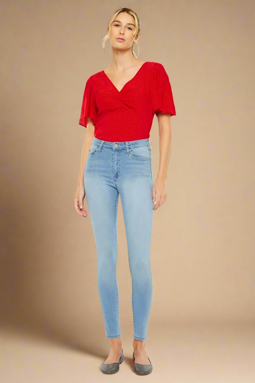 Kancan - High - Rise Light Wash Skinny Jeans – Light Blue Denim