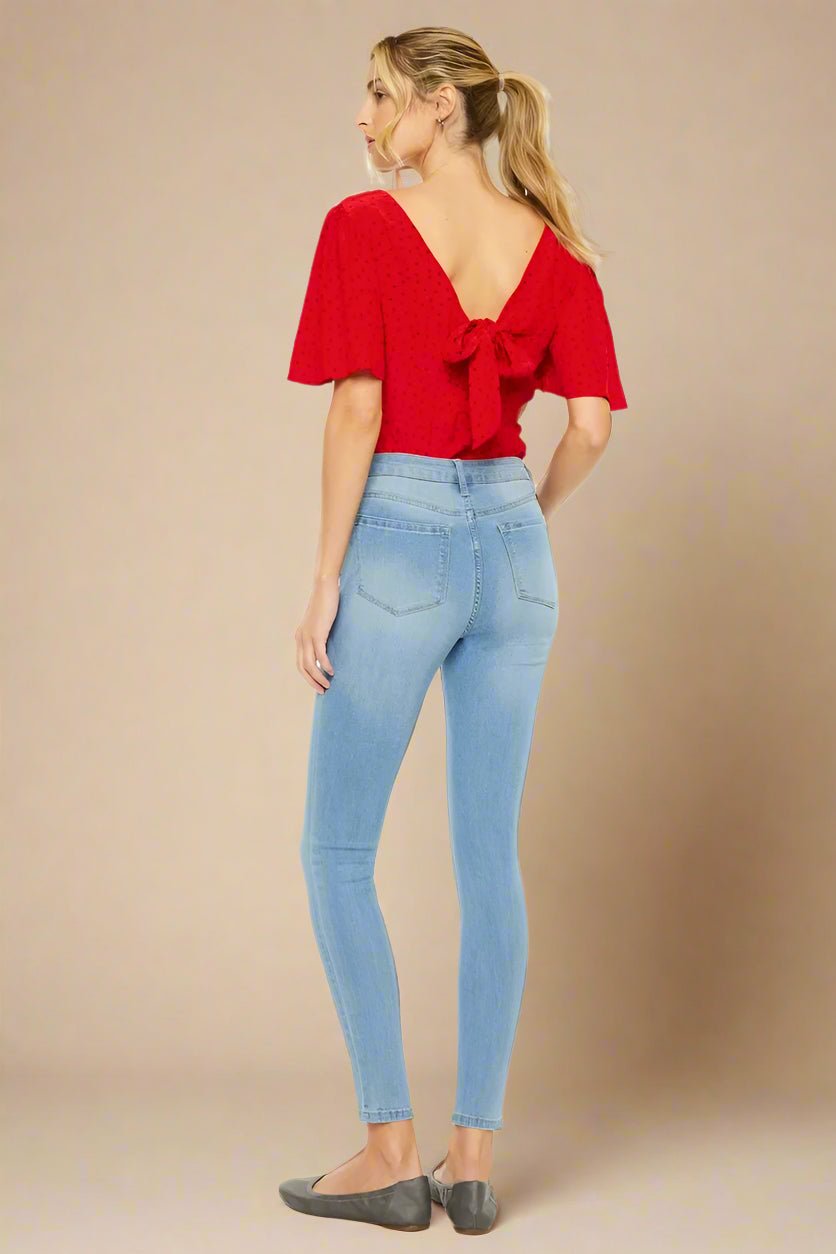 Kancan - High - Rise Light Wash Skinny Jeans – Light Blue Denim