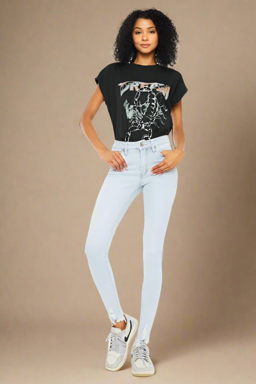 Kancan - High Rise Skinny Jeans in Light Wash