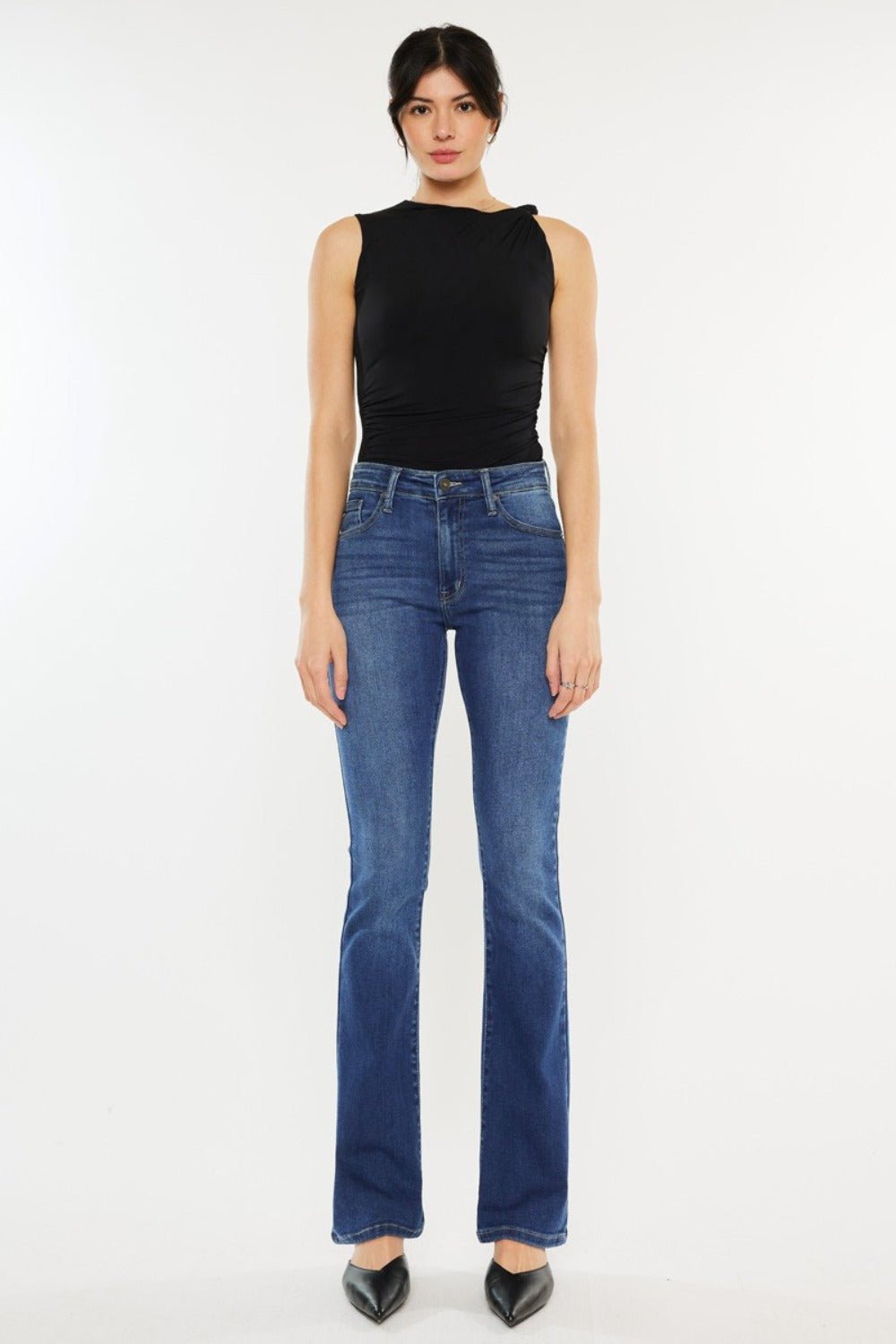 Kancan - Medium Wash High Rise Slim Bootcut Jeans