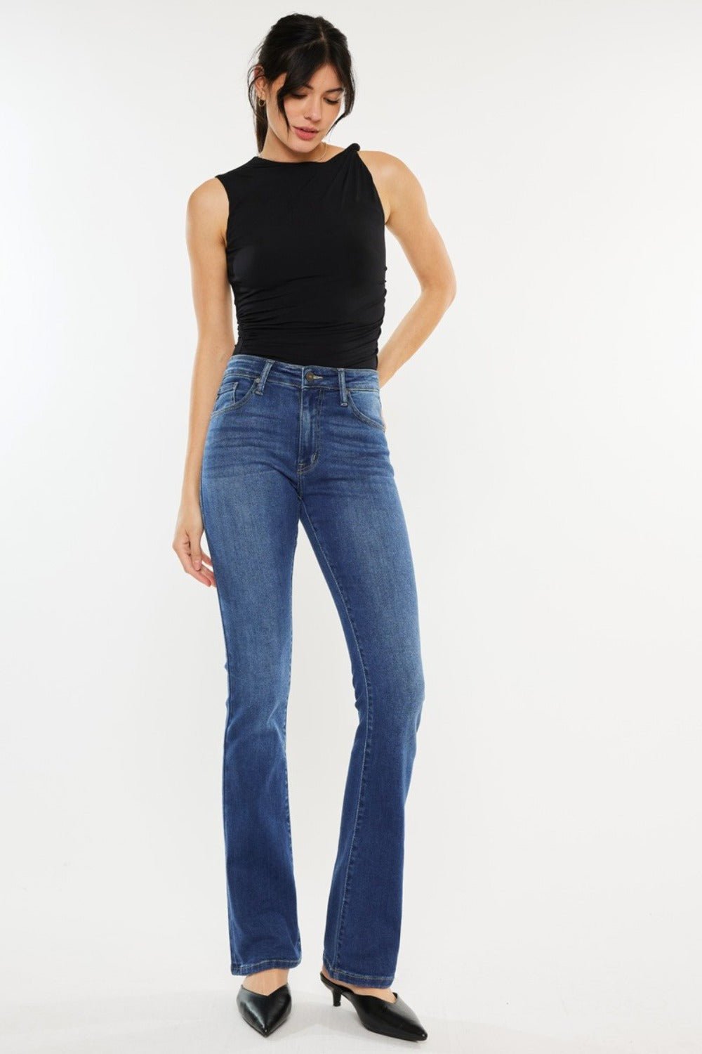 Kancan - Medium Wash High Rise Slim Bootcut Jeans